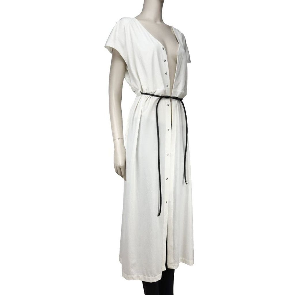 ADAM ET ROPE ADAY Minimalist Multiway White Maxi Dress with Black Belt S Size S / US 4 / IT 40 - 11 Thumbnail