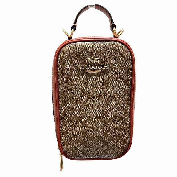 Coach Coach Signature Eva 2Way Shoulder Bag Canvas Crossbody Bag Cf368 in Brown, Women's
