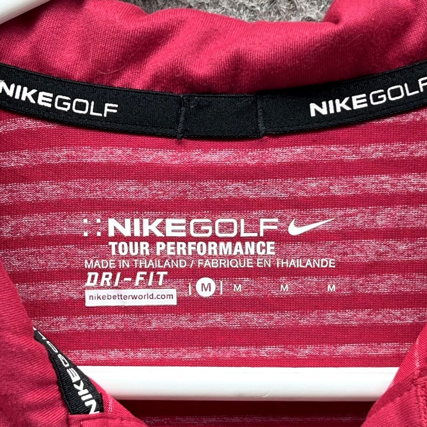 Nike Nike Golf Dri-FIT Polo Shirt Mens M Pink Stripe Tour Performance Golf Shirt Size US M / EU 48-50 / 2 - 6 Thumbnail