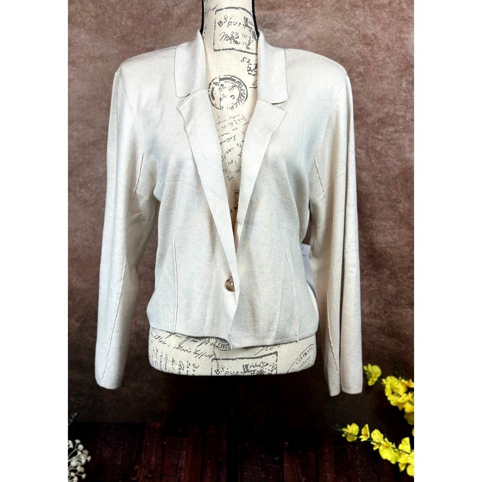 Other Design History One Button Neutral Blazer - Cream - size XXL Size XXL / US 16-18 / IT 52-54 - 2 Thumbnail
