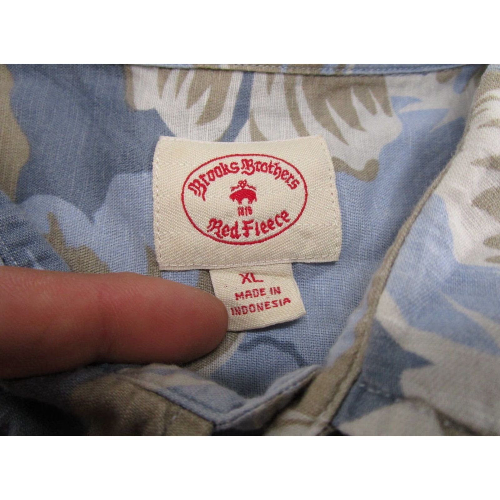 Brooks Brothers Brooks Brothers Shirt Mens XL Blue Red Fleece Hawaiian Linen Blend Button Up Size US XL / EU 56 / 4 - 2 Thumbnail