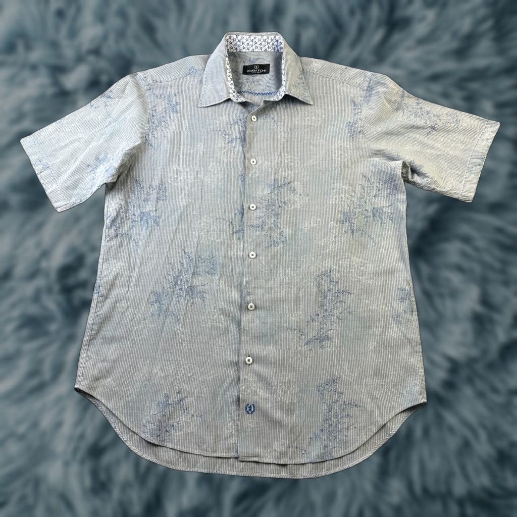 BUGATCHI Bugatchi Uomo Shirt Mens Large Blue Floral Button Up Hawaiian Shirt Size US L / EU 52-54 / 3 - 1 Thumbnail