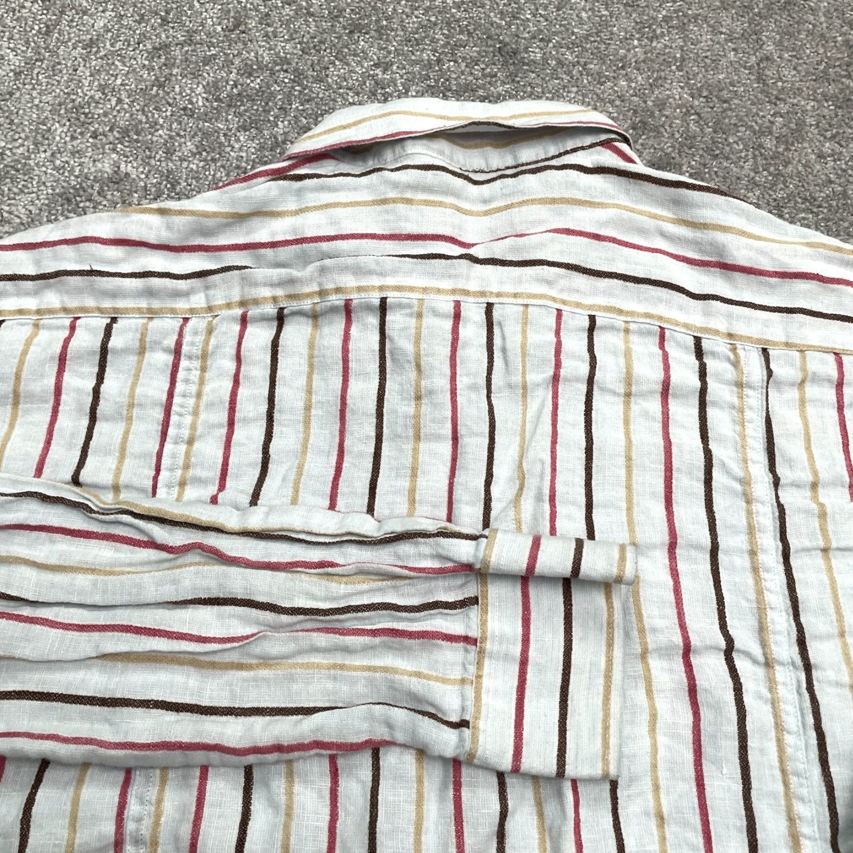 Tasso Elba Tasso Elba Button-Down Shirt Mens L Multicolor Linen Striped Long Sleeve Casual Size US L / EU 52-54 / 3 - 4 Thumbnail