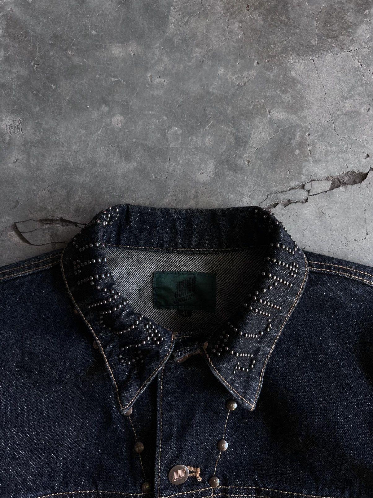 Jean Paul Gaultier Rare Vintage Junior Gaultier Jean Paul Studded Denim Jacket Size US XS / EU 42 / 0 - 14 Thumbnail