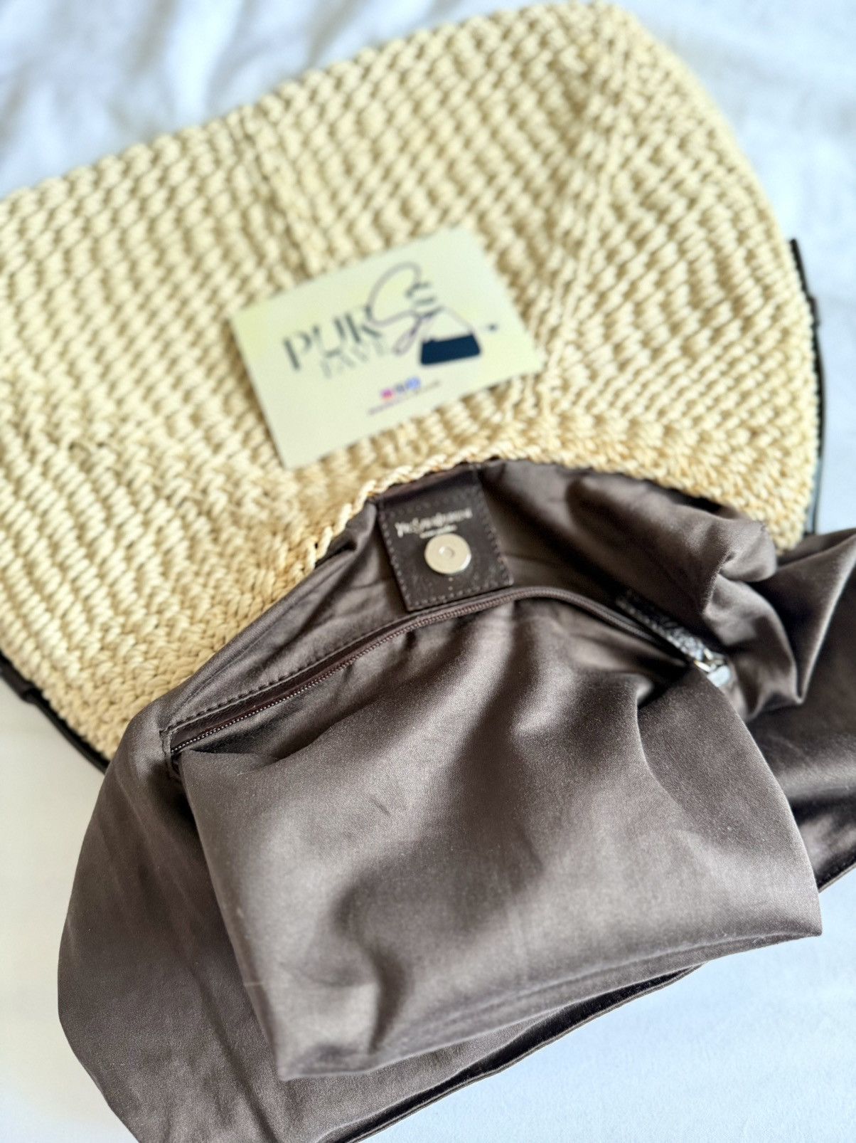 Yves Saint Laurent Yves Saint Laurent Mombasa Raffia Tom Ford Hobo Shoulder Bag Size ONE SIZE - 18 Thumbnail