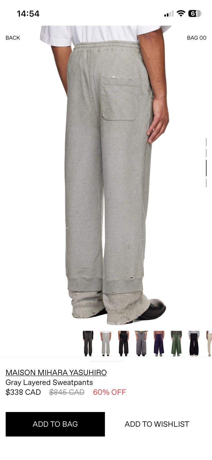 Maison MIHARA YASUHIRO Mihara Yasuhiro Grey layered sweatpants Size US 31 - 19 Thumbnail