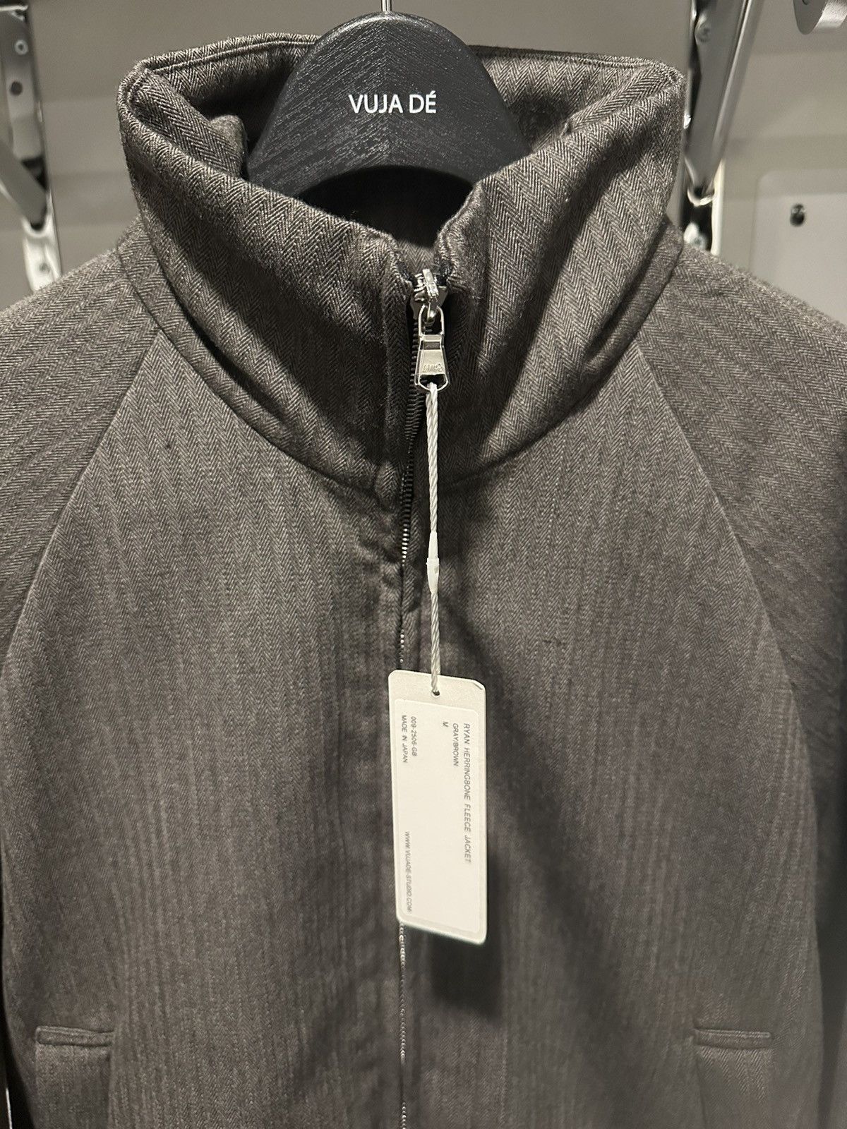 Vuja De Ryan Herringbone Fleece Jacket in Grey/Brown Size US M / EU 48-50 / 2 - 3 Thumbnail