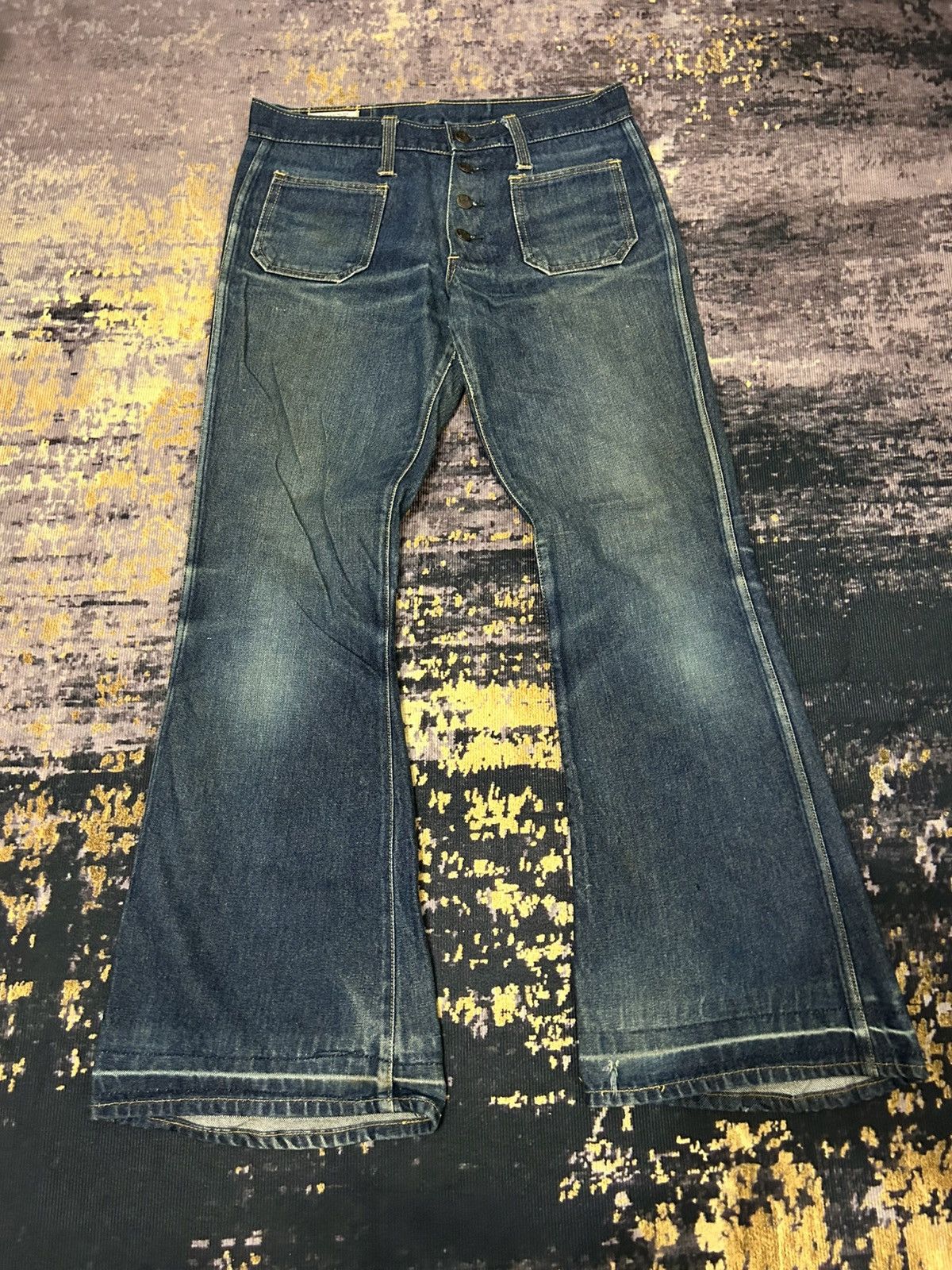 Tornado Mart Vintage Big John Distressed Super Flare Jeans Size US 32 / EU 48 - 2 Thumbnail