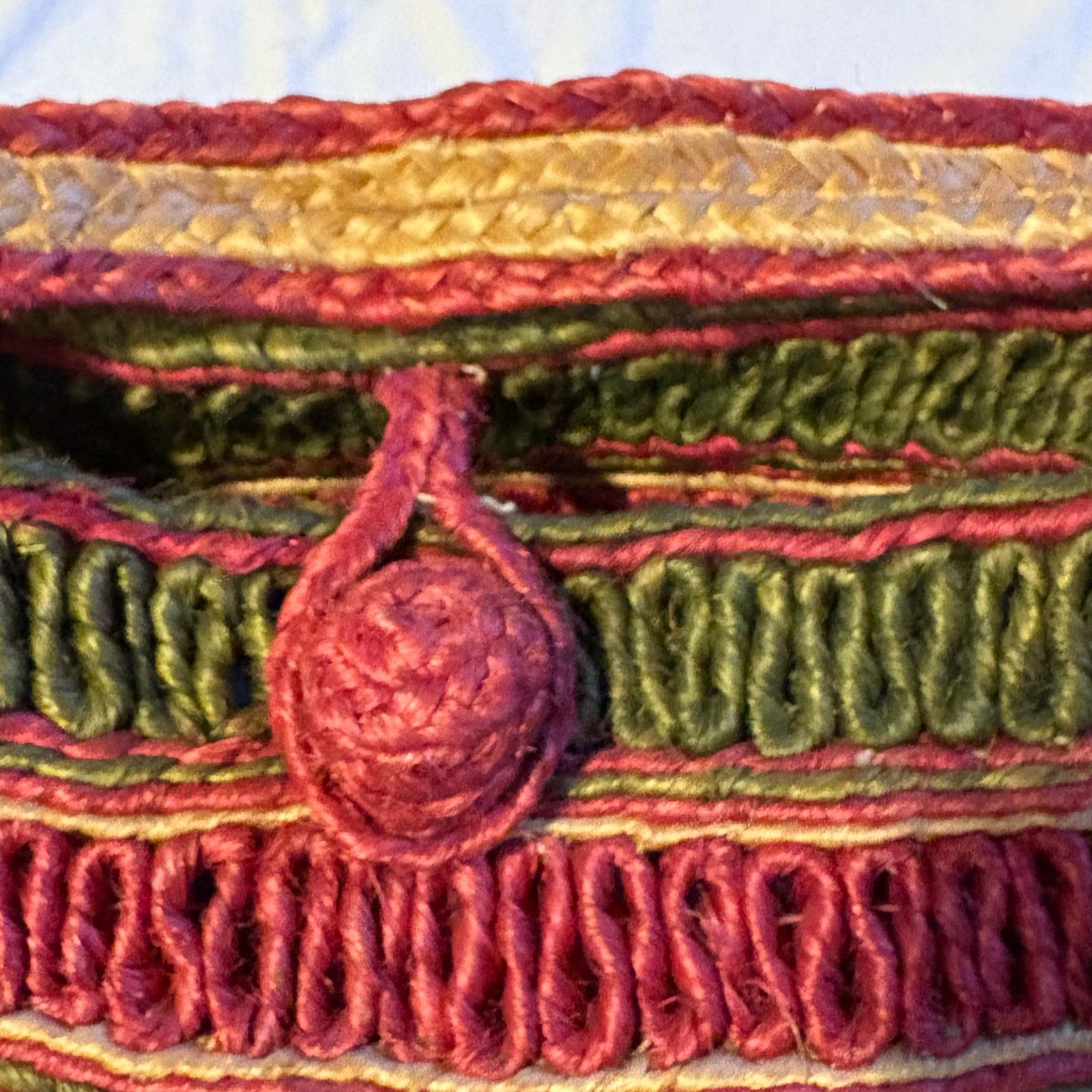 Other Handmade Woven Red Green Boho Shoulder Tote Artisan Pakistan Size ONE SIZE - 4 Thumbnail