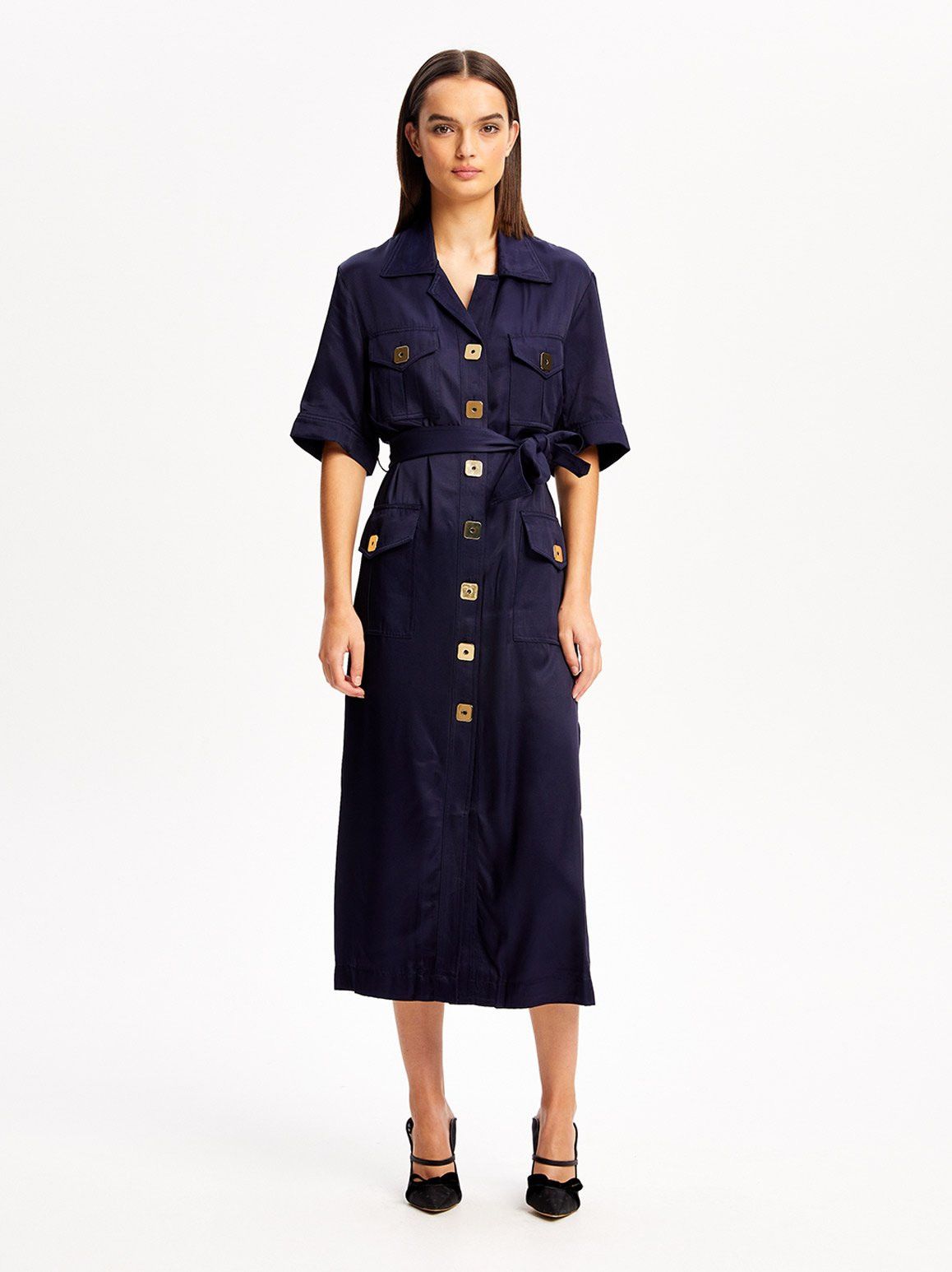 Image of Alice Mccall Paloma Midi Dress in Navy, Women's (Size XS)