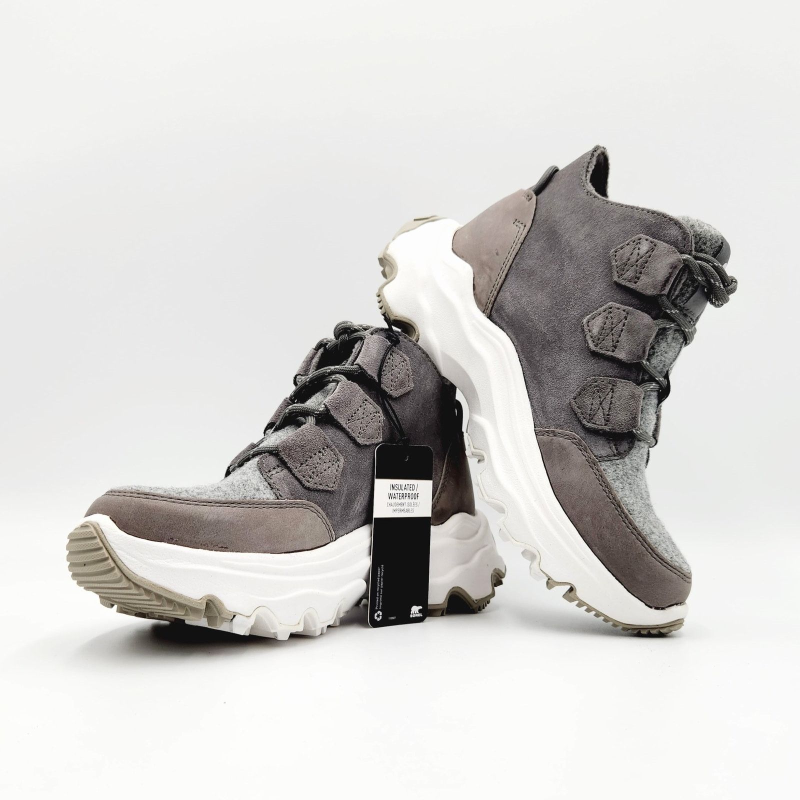 SOREL Sorel Women Grey Suede Waterproof Kinetic Sneaker Boots 5 Size US 5 / IT 35 - 5 Thumbnail