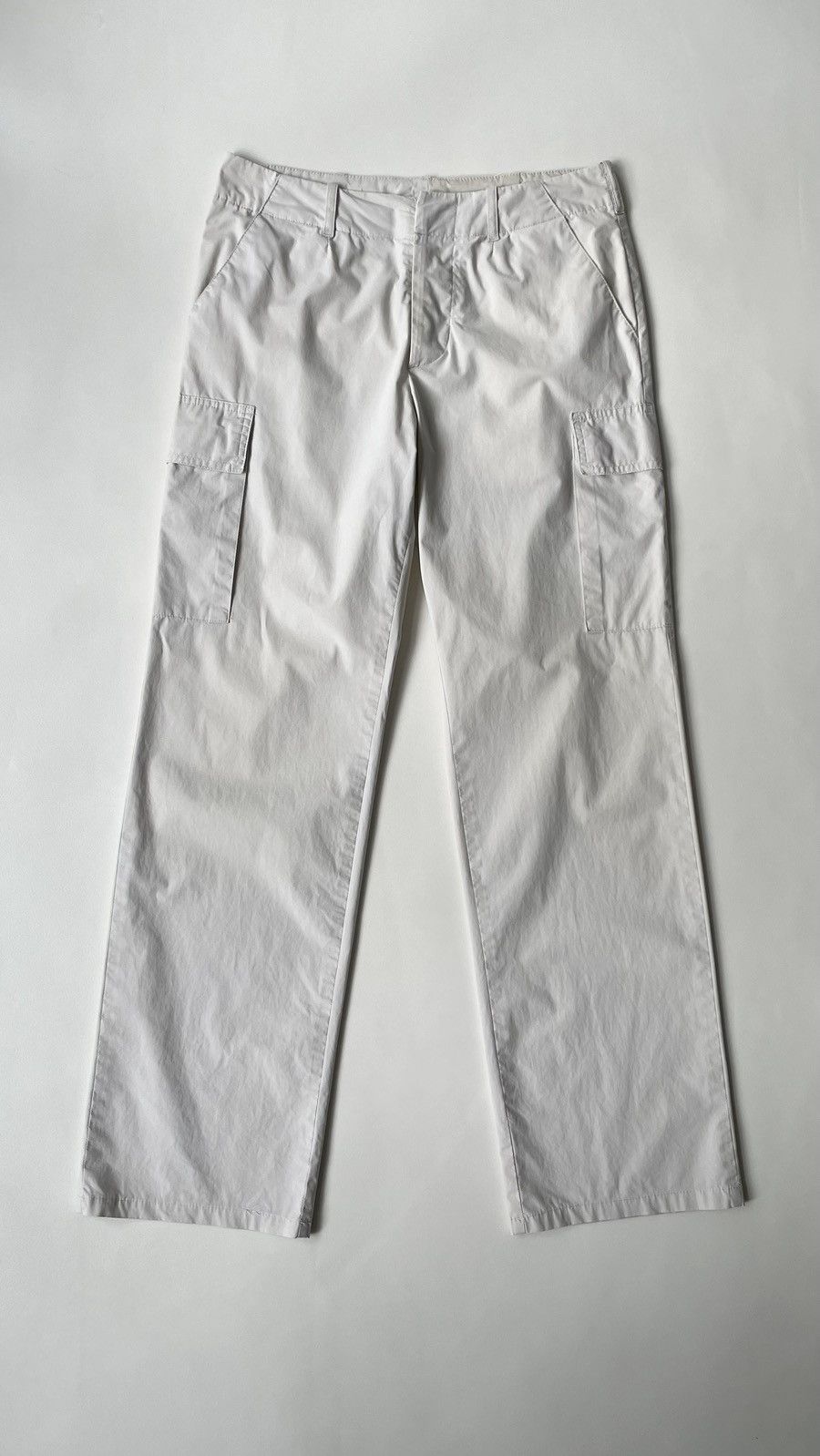 image of Helmut Lang S/s 1998 Cotton Cargo Trousers in Stone, Men's (Size 30)