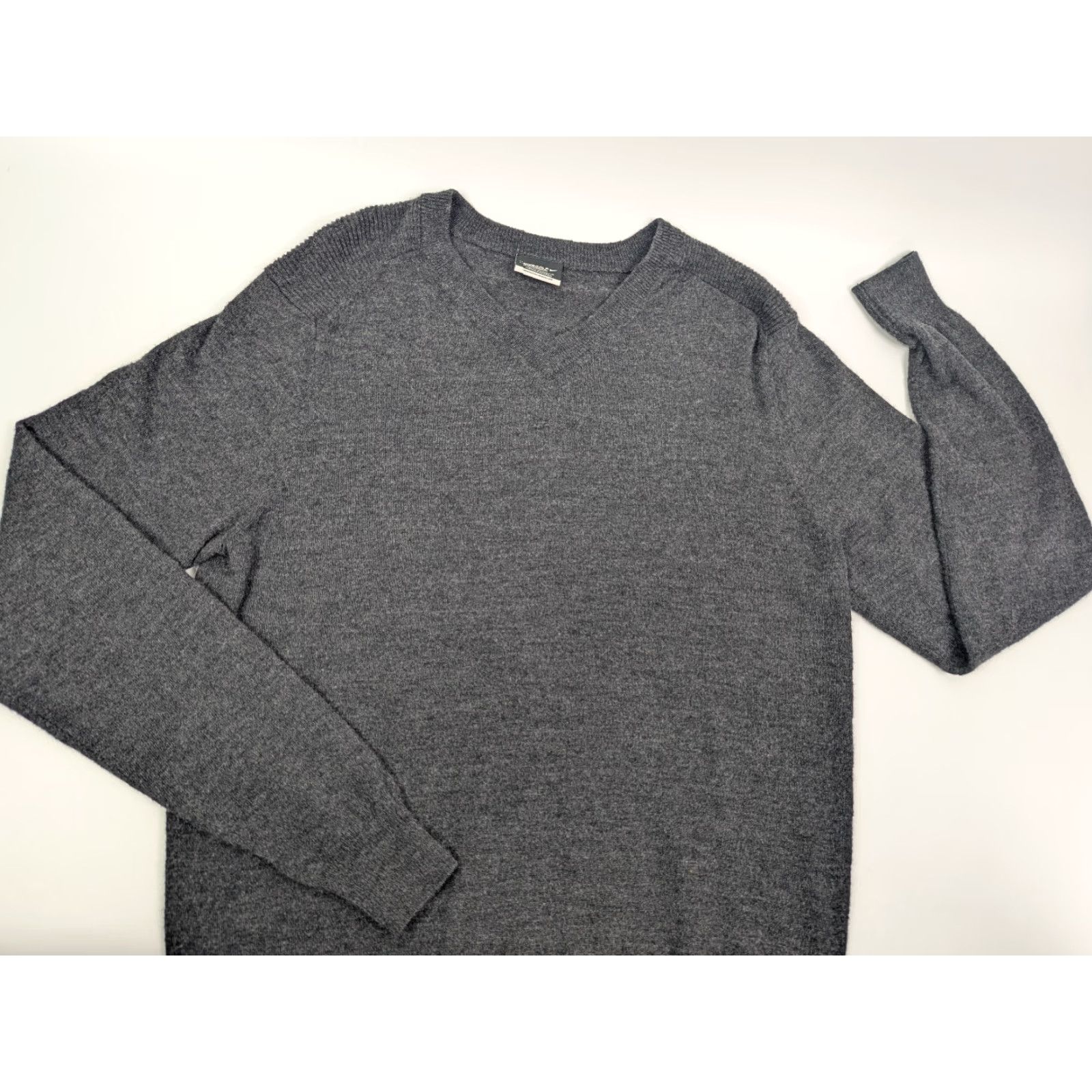 Nike Nike V-Neck Sweater Men L Grey Golf Tour Performance Knit Merino Wool Size US L / EU 52-54 / 3 - 2 Thumbnail