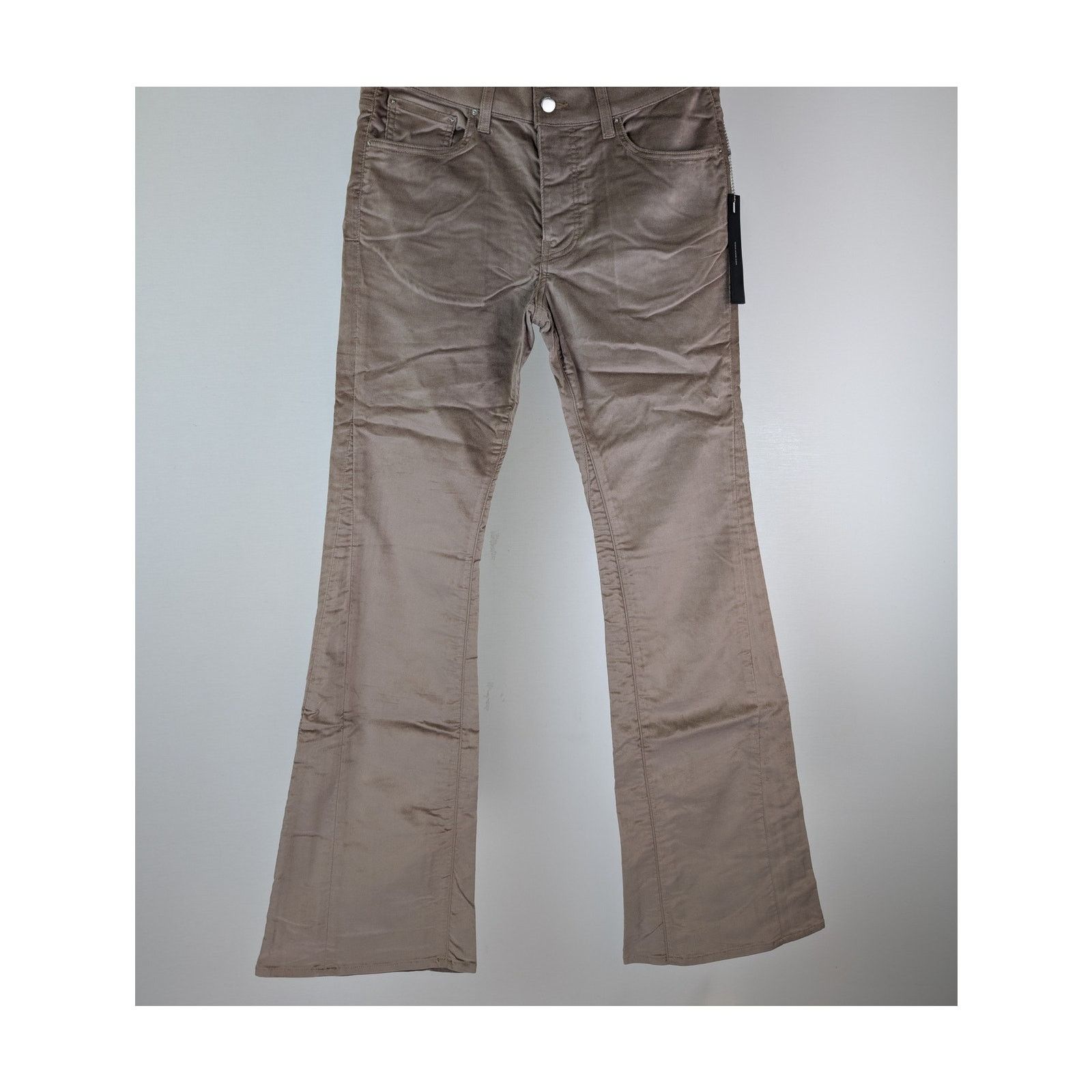 Amiri o1rshd1 Velour Flare Stack Pants in Sand Size US 34 / EU 50 - 2 Thumbnail