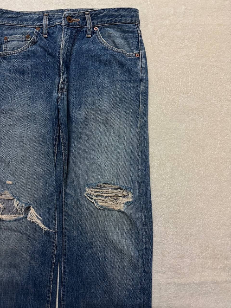 Vintage SICK 90s Big John Distressed Thrashed Faded Baggy Jeans Size US 29 - 5 Thumbnail
