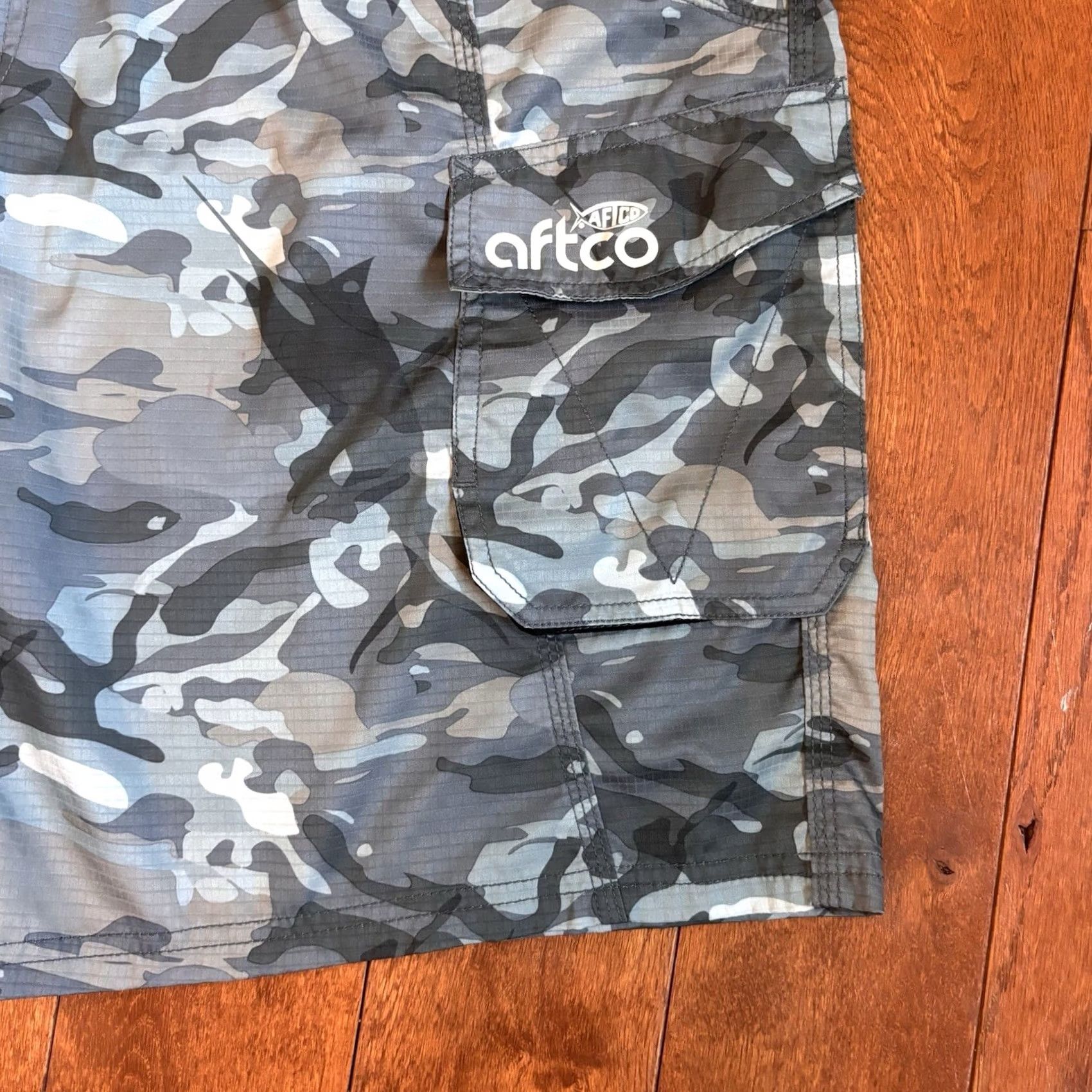 Vintage NWOT AFTCO Cargo Shorts 10" Blue Camo sz 42 Mens Regular Size US 42 / EU 58 - 2 Thumbnail