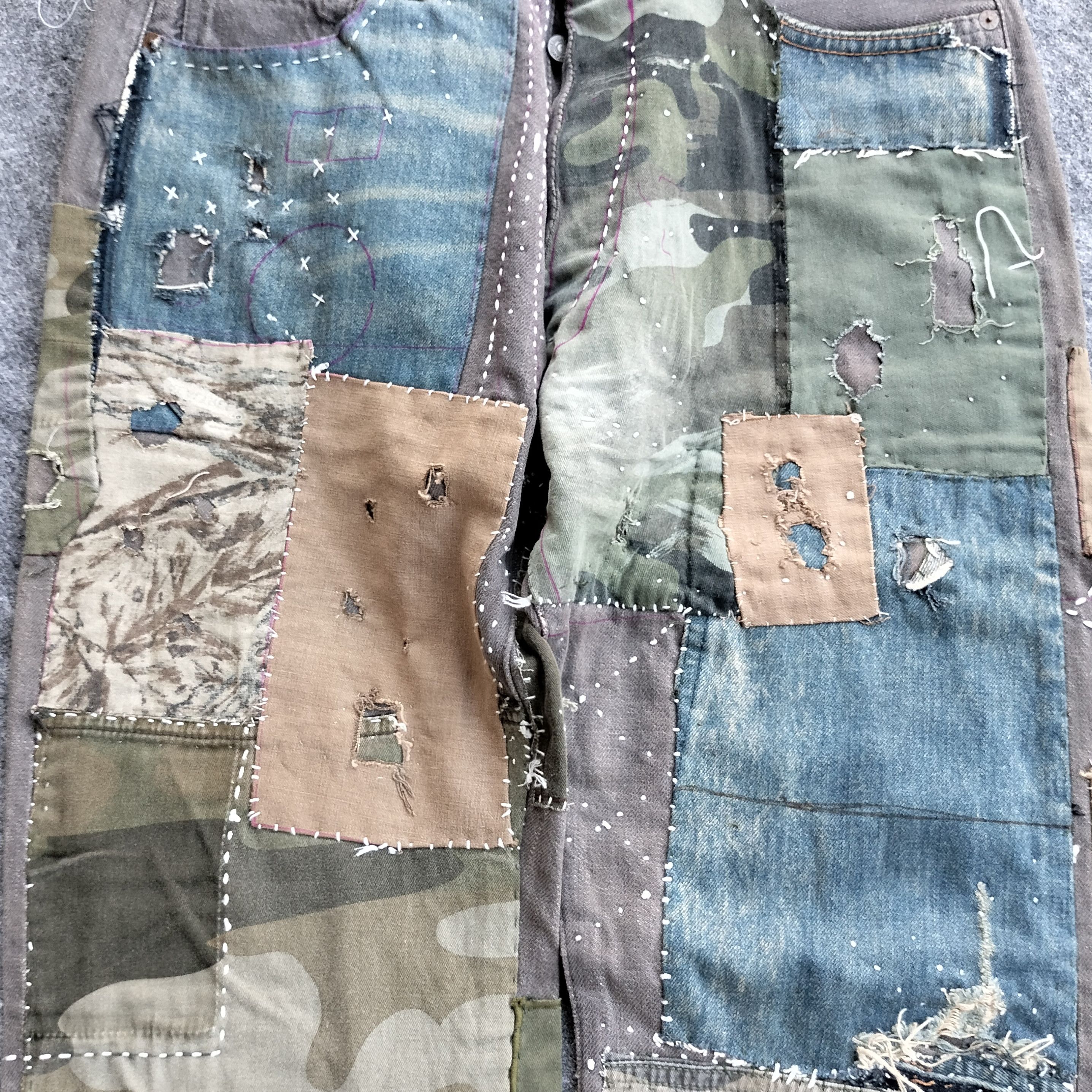 Full Count & Co. Vtg Full count & co patchwork sashiko selvedge denim Size US 32 / EU 48 - 7 Thumbnail