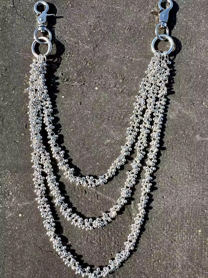 Jewelry Triple Layered Silver Wallet Chain Size ONE SIZE - 3 Thumbnail