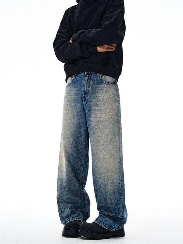 Japanese Brand American retro street cleanfit straight leg gradient jeans Size US 32 / EU 48 - 3 Thumbnail