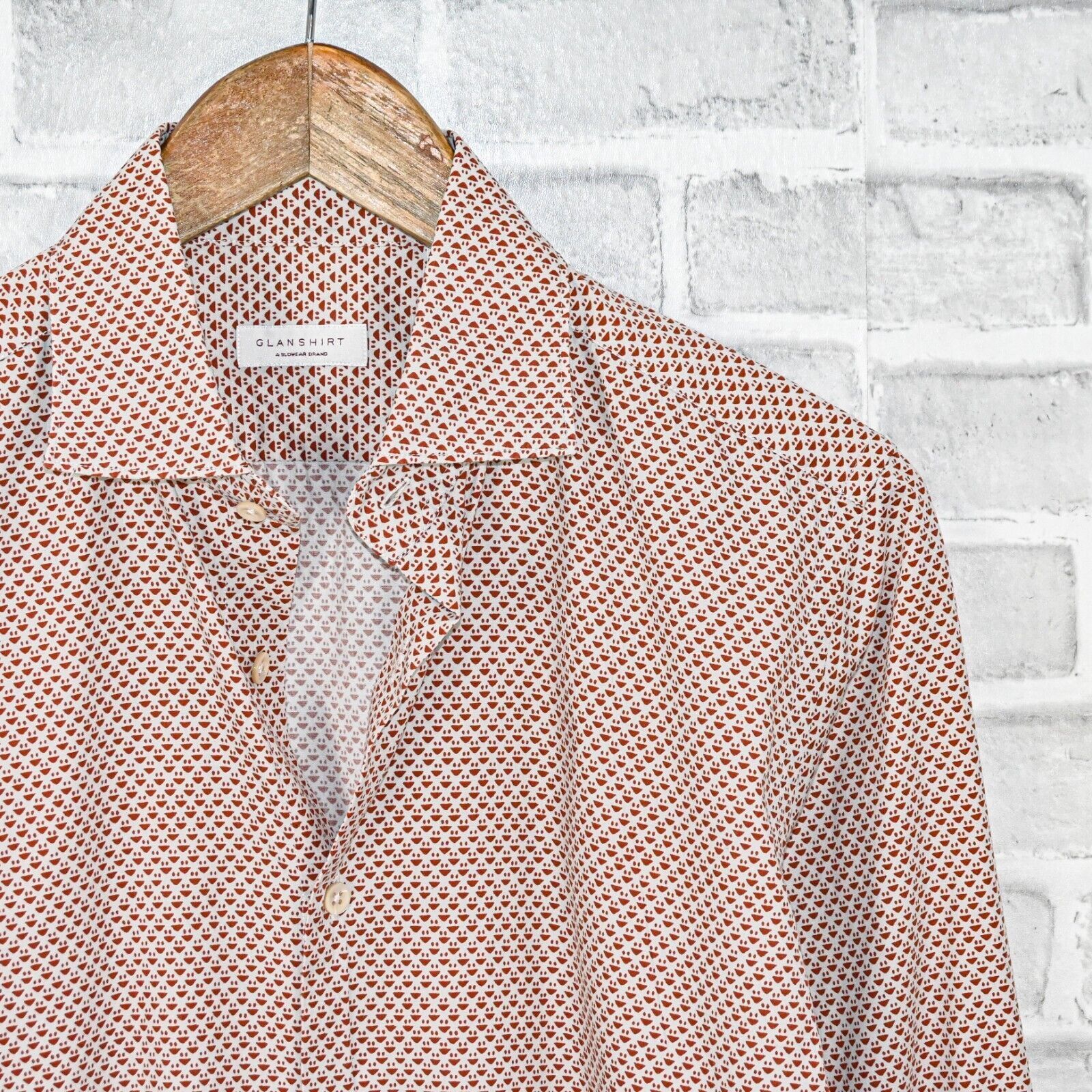 Glanshirt GLANSHIRT Slowear Men's Button up Shirt Red geo print Size US M / EU 48-50 / 2 - 1 Thumbnail