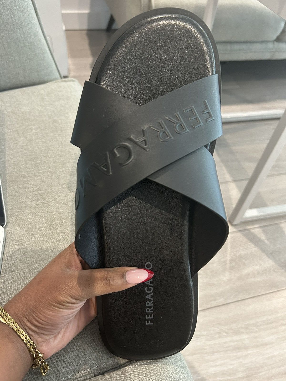 Salvatore Ferragamo Black Ferragamo crossover-strap leather sandals Size US 12.5 / EU 45-46 - 2 Thumbnail