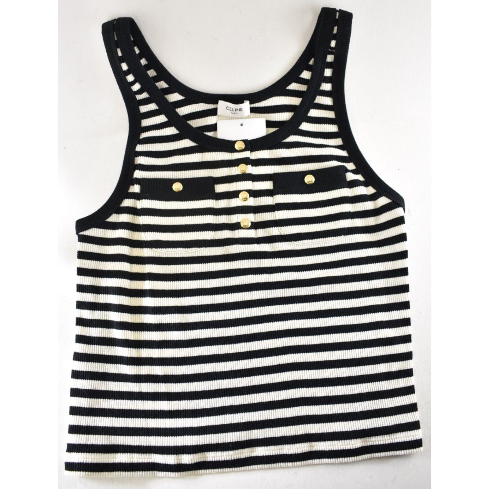 Celine Celine Mariniere Striped Cotton Jersey Tank Top Shirt XL Size XL / US 12-14 / IT 48-50 - 6 Thumbnail