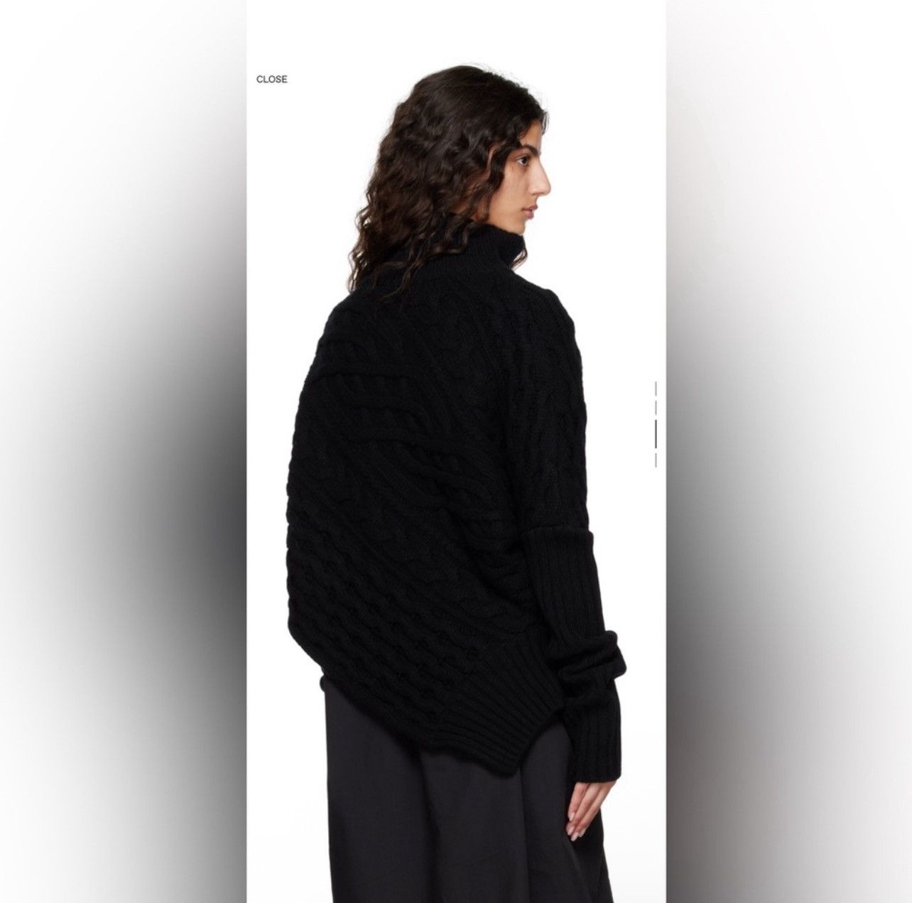 Sacai Sacai Black Asymmetric Turtleneck Sweater Size M / US 6-8 / IT 42-44 - 3 Thumbnail