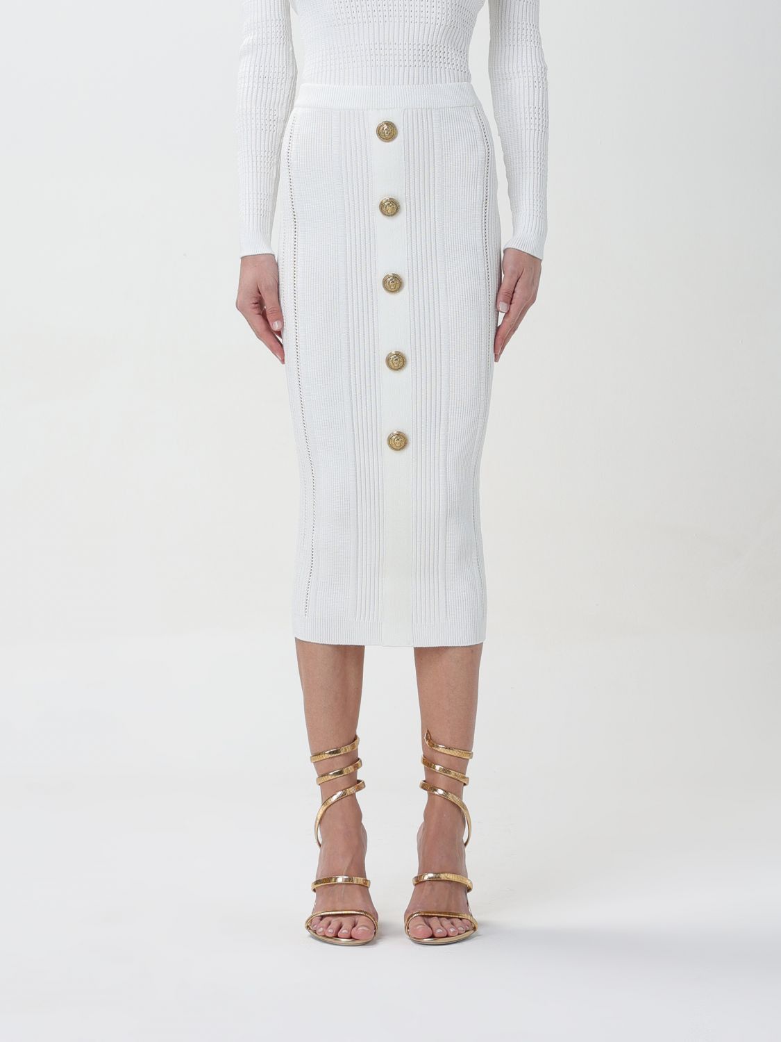 image of Balmain Skirt Woman White, Women's (Size 26)
