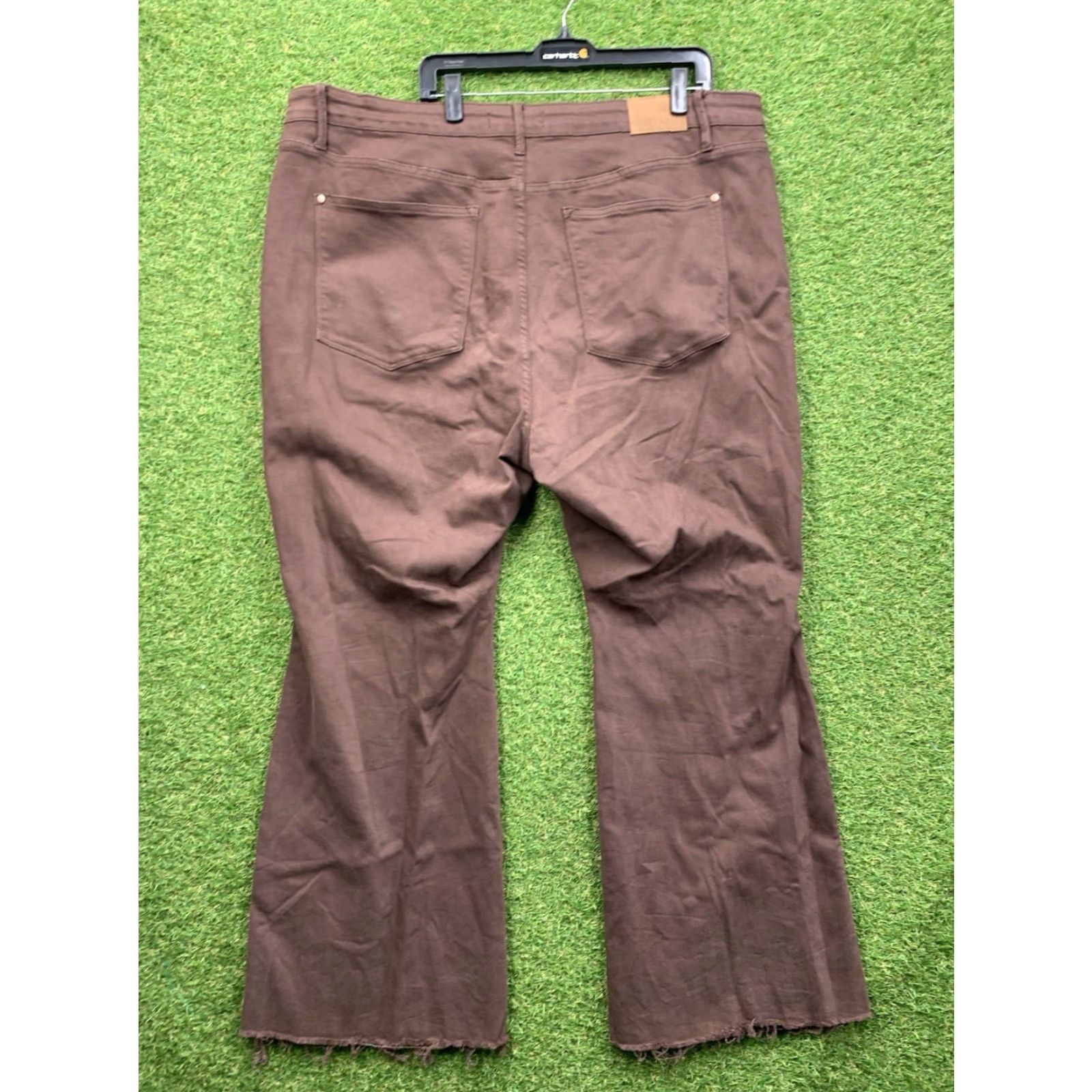 Denime Judy Blue Garment Dyed Flared Jeans Womens Size 20W Brown Stretch Denim Size 42" / US 20 - 2 Thumbnail