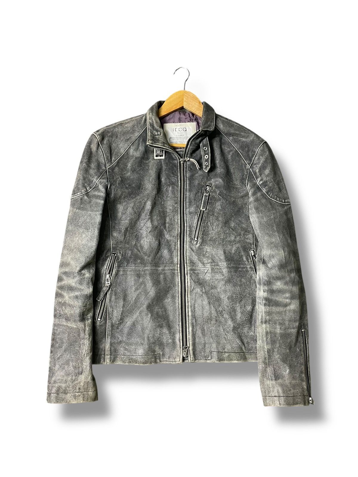 Japanese Brand × Vintage Vintage IKKA Distressed Leather Jacket (99) Size US XL / EU 56 / 4 - 1 Thumbnail