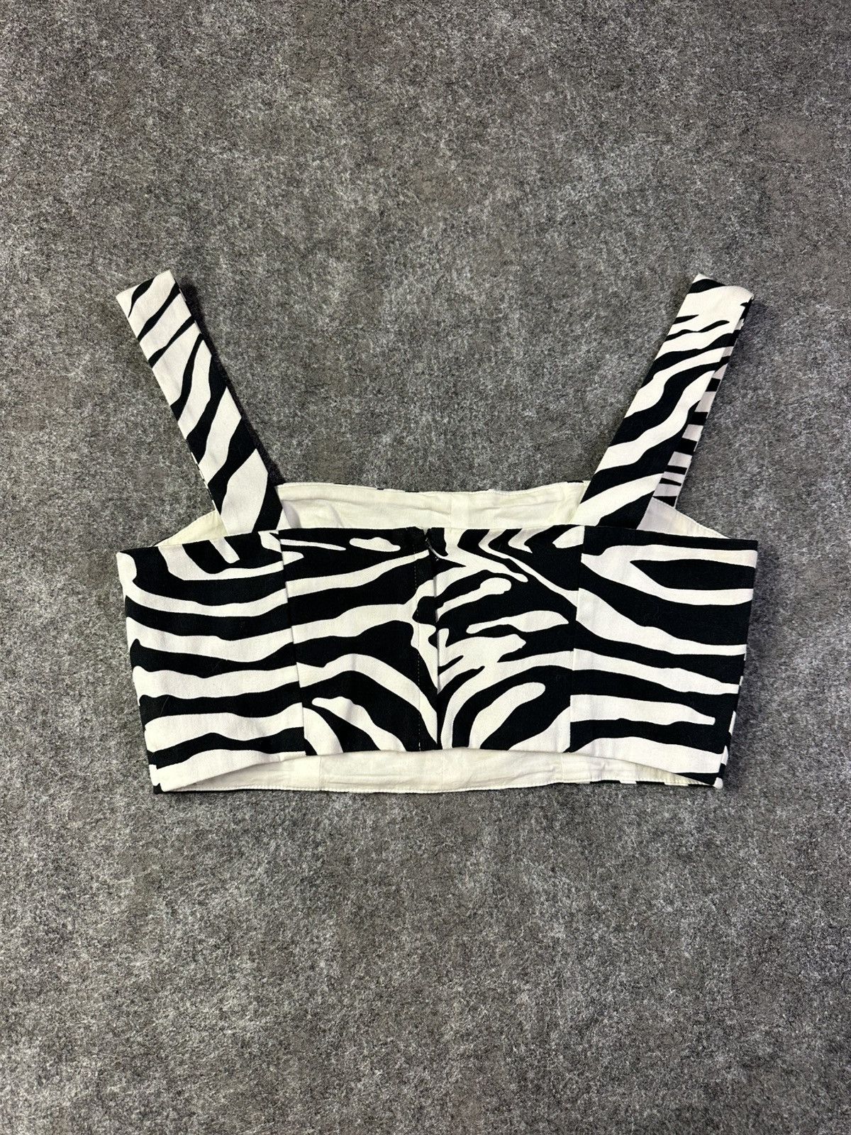 Dolce & Gabbana Dolce & Gabbana Square Neck Bustier Top Zebra Crop Black Size XL / US 12-14 / IT 48-50 - 2 Thumbnail