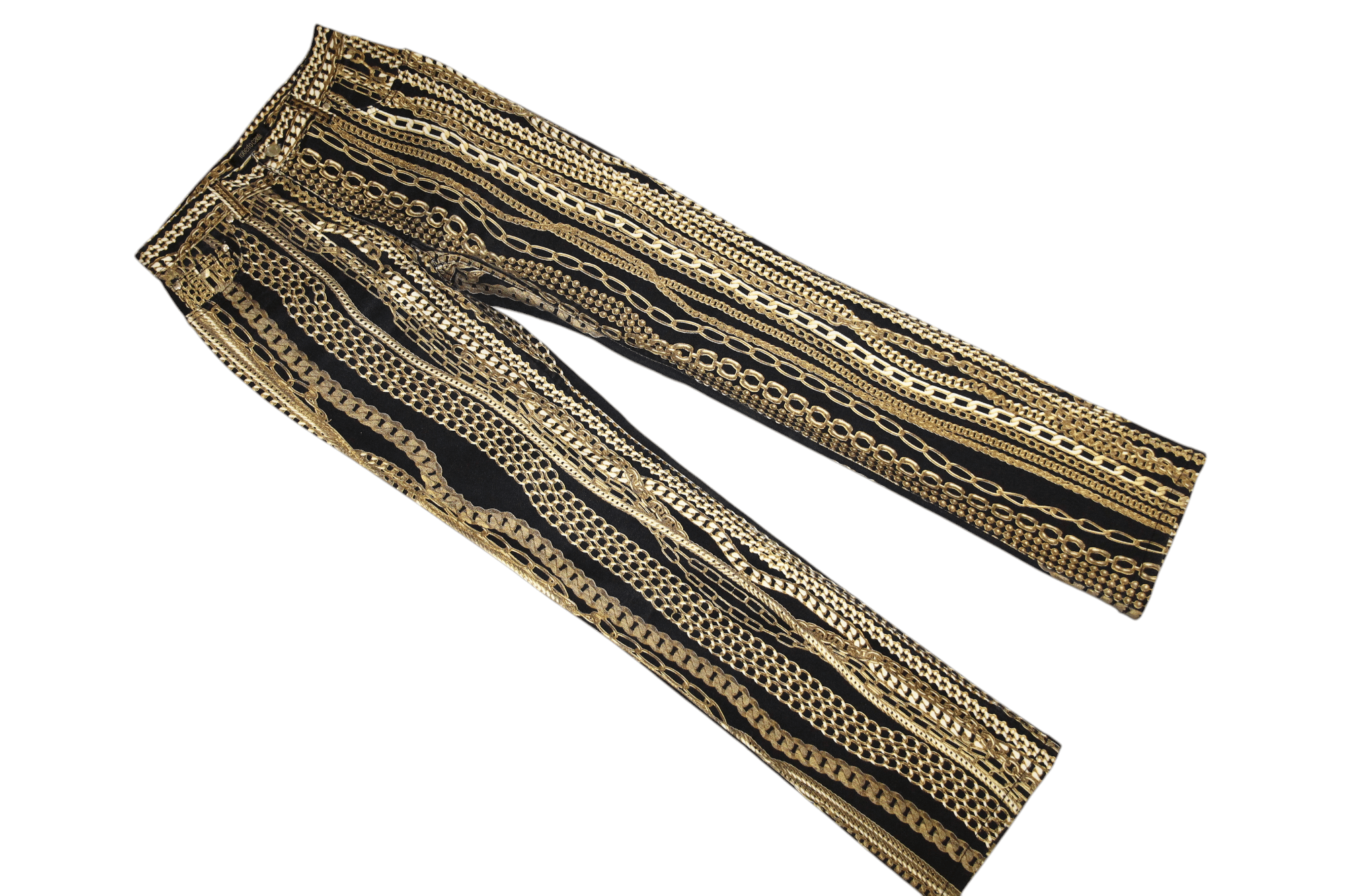 Roberto Cavalli Made in Italy. Roberto Cavalli Gold Chain Y2K Luxury Jeans Size US 28 / EU 44 - 5 Thumbnail