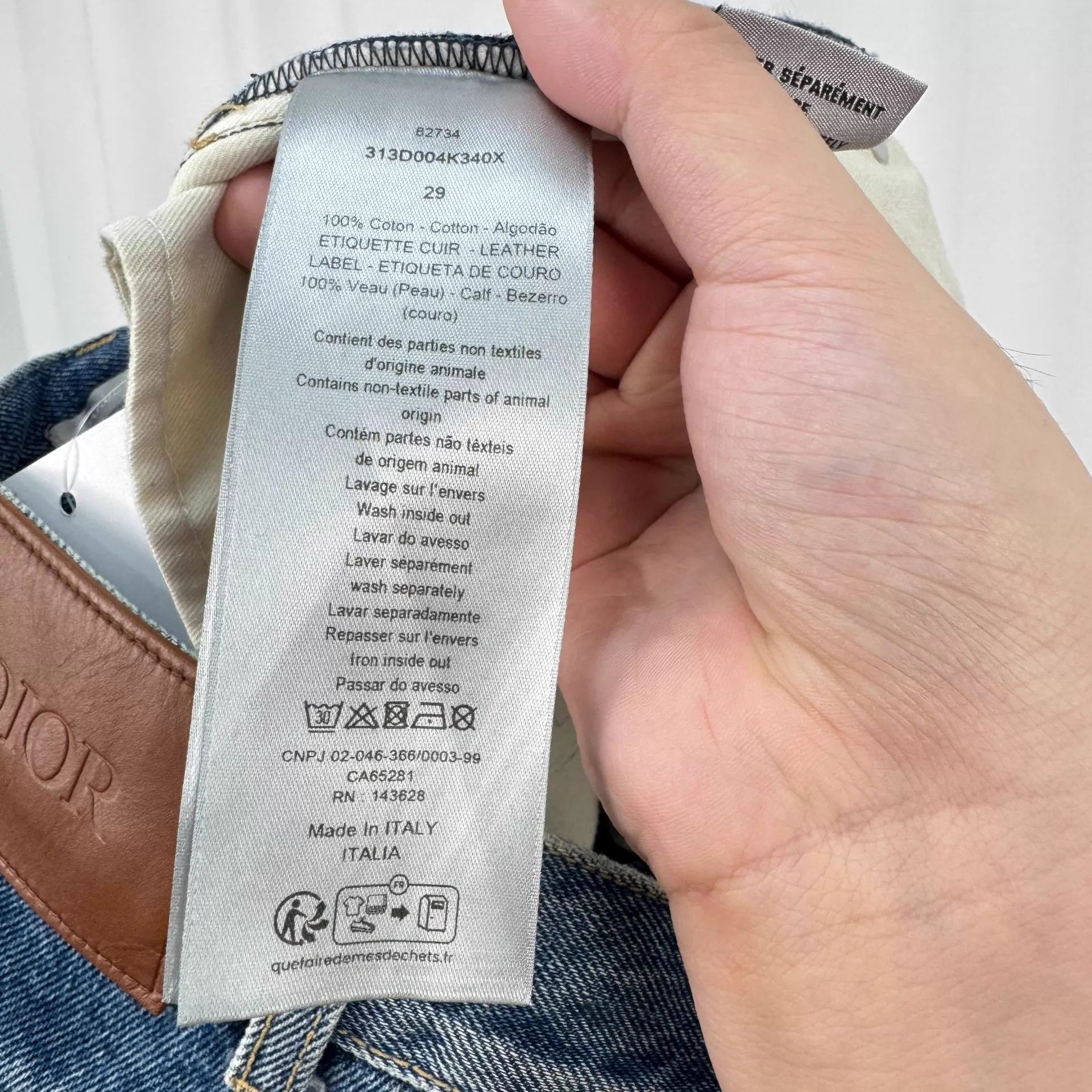 Dior Dior 24ss Leather Patch Washed Jeans W29 99 New Size 29" - 7 Thumbnail