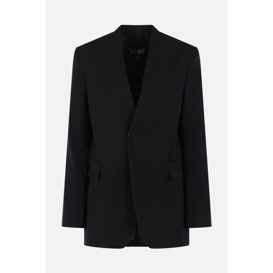 Maison Margiela MM6 Black Wool Blend Tailored Jacket New & Authentic (Women' Size XS / US 0-2 / IT 36-38 - 1 Thumbnail