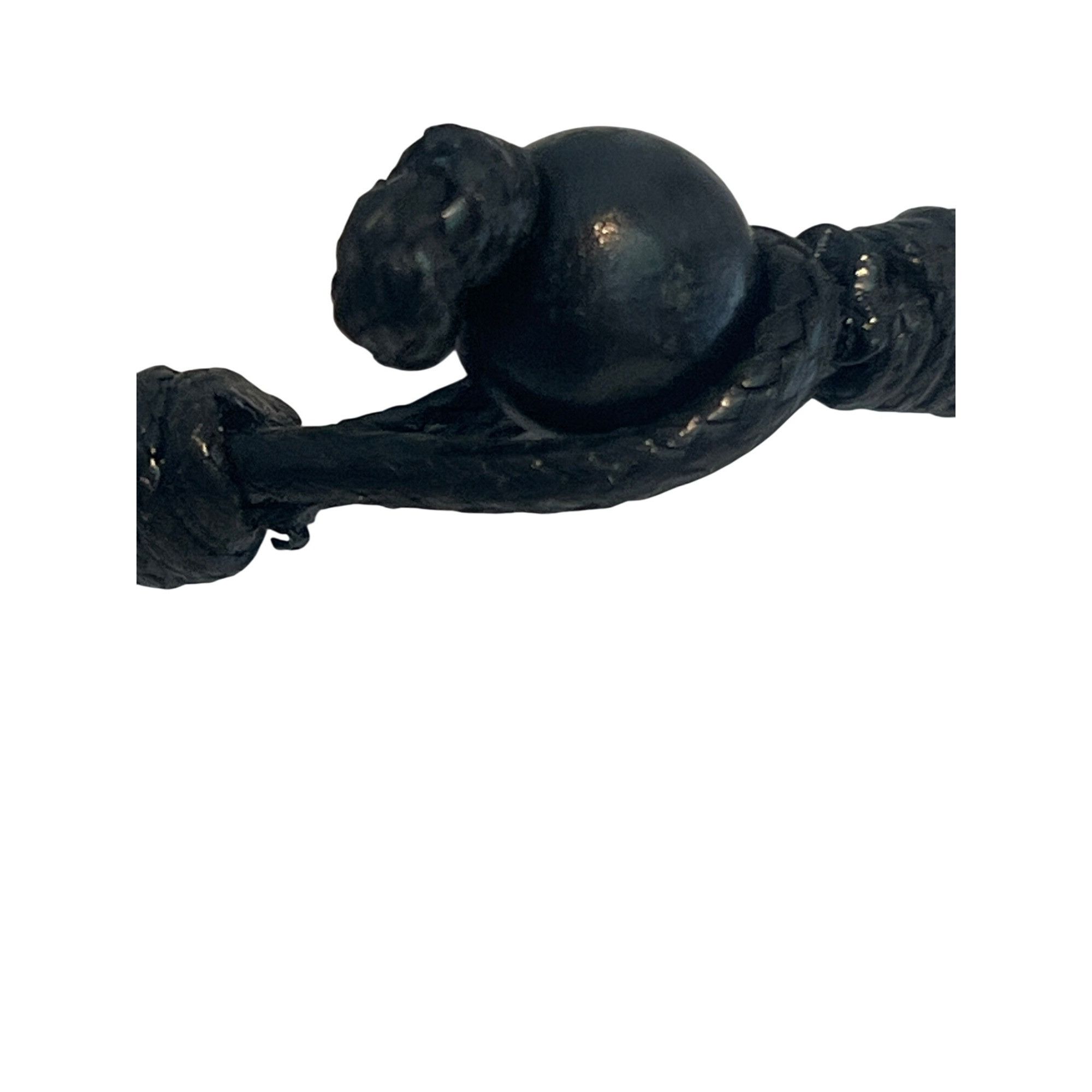 Other Black Braided Necklace Lava Rock Silver Tone Beads Button Cl Size ONE SIZE - 5 Thumbnail