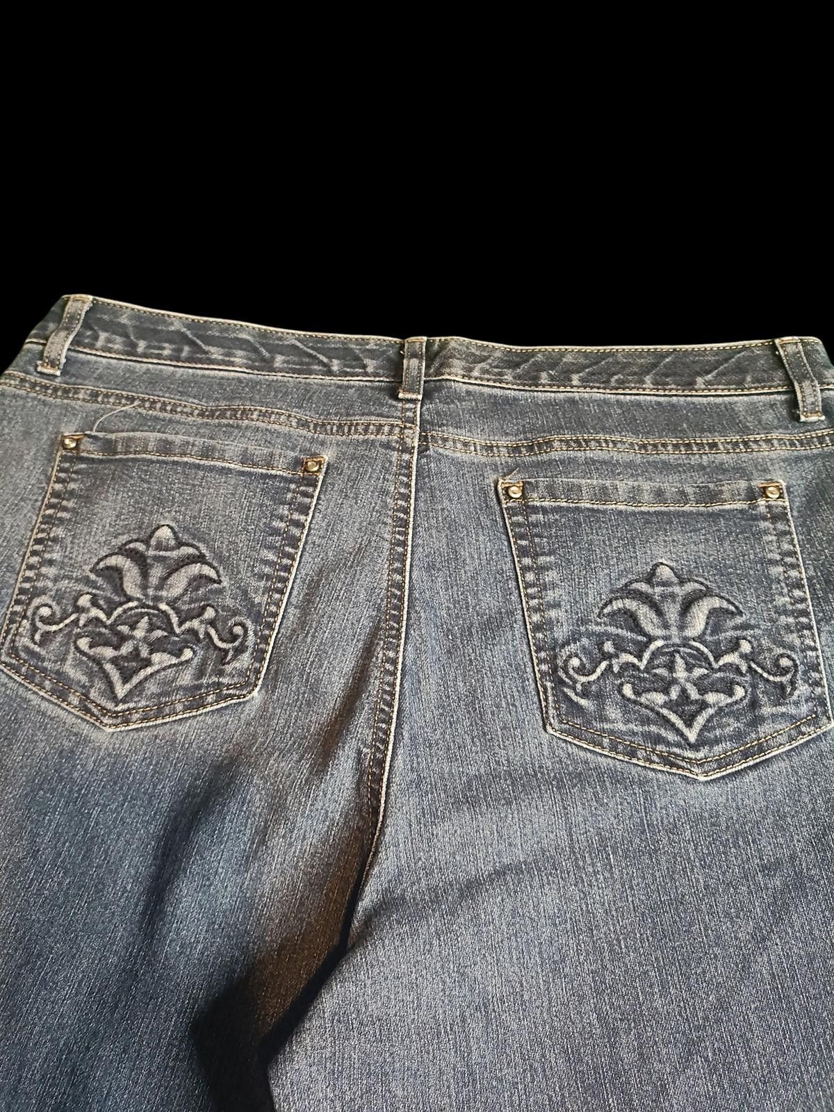 Designer JM Collection Women's Denim Pants Size 14 Size 36" / US 14 / IT 50 - 4 Thumbnail