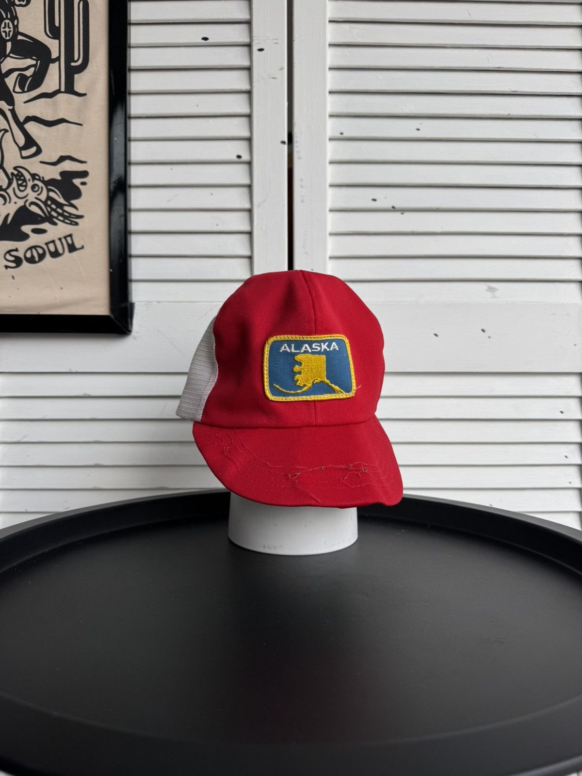 Other Vintage Alaska Patch Trucker Cap Distressed Red Mesh Hat Size ONE SIZE - 1 Thumbnail