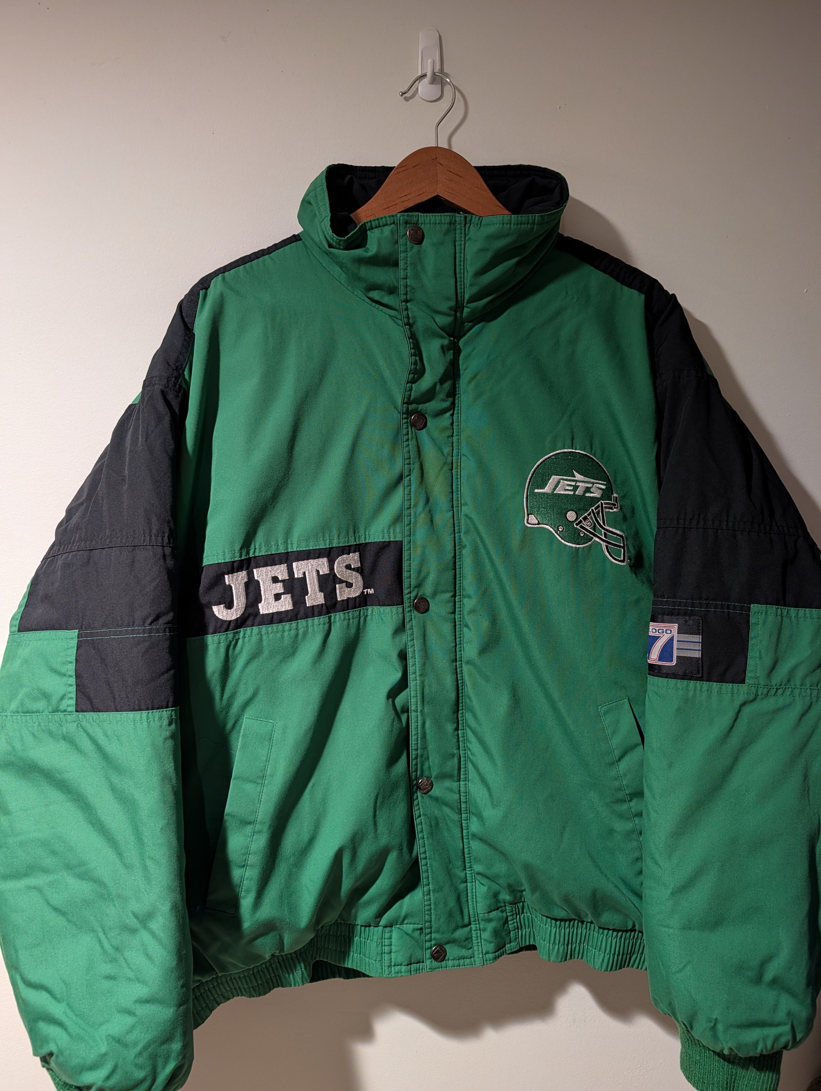 NFL Vtg 90s New York Jets Logo 7 Puffy Parka Jacket Gorpcore Size US XL / EU 56 / 4 - 1 Thumbnail