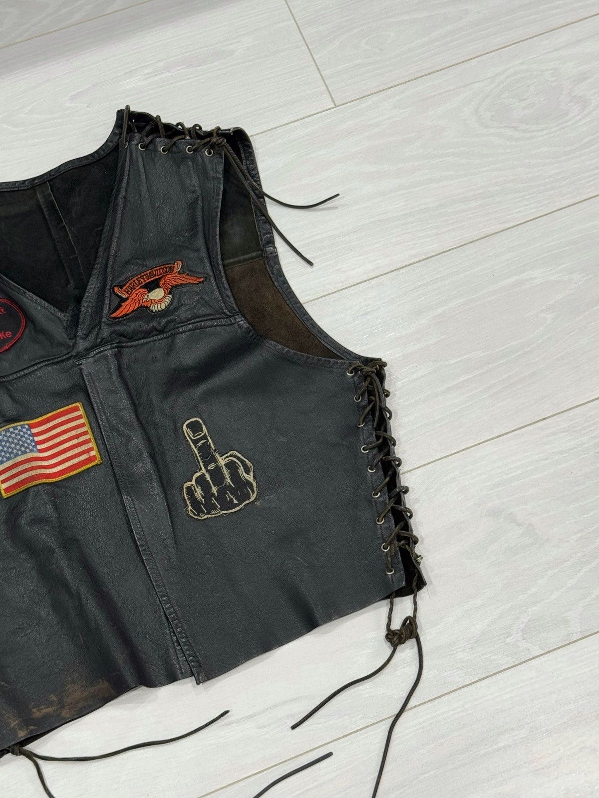 Vintage Vintage Patchwork Early 80s Distressed Harley Davidson Vest Size US S / EU 44-46 / 1 - 4 Thumbnail