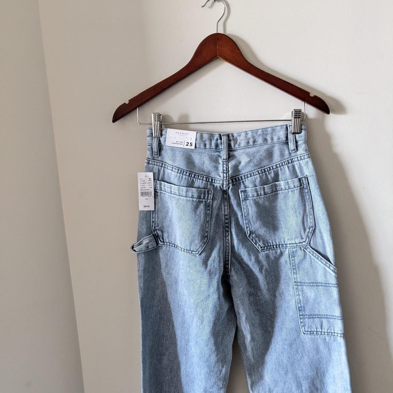 Pacsun PACSUN 90's BF Carpenter Denim Jeans with Printed Flowers Size 25" / US 0 / IT 36 - 5 Thumbnail