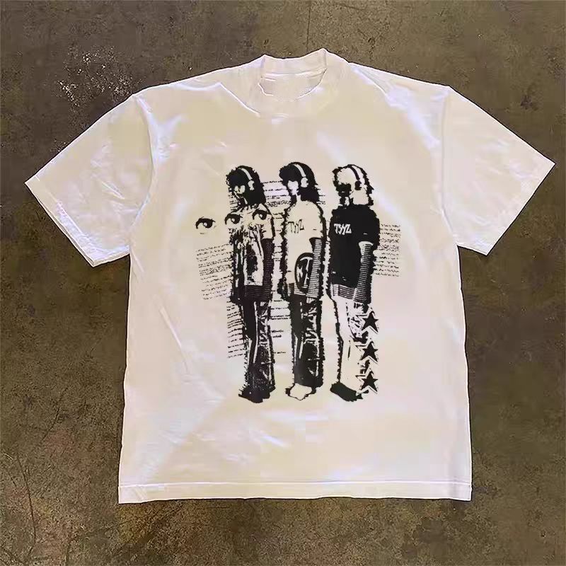 Vintage White washed retro hip-hop boy print long-sleeved t-shirt Size US M / EU 48-50 / 2 - 1 Thumbnail