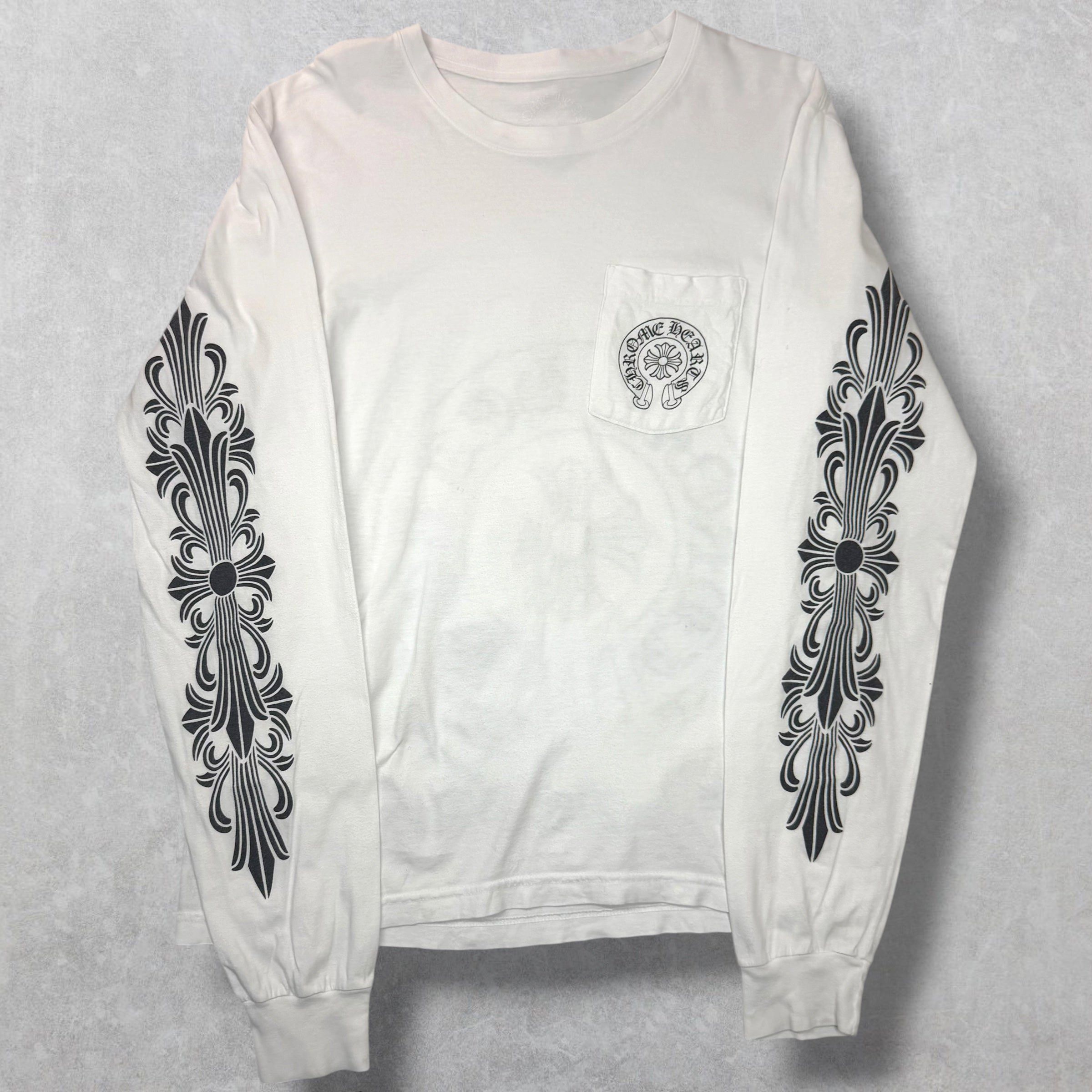Chrome Hearts Chrome Hearts LV Horseshoe Floral White L/S M Size US M / EU 48-50 / 2 - 2 Thumbnail