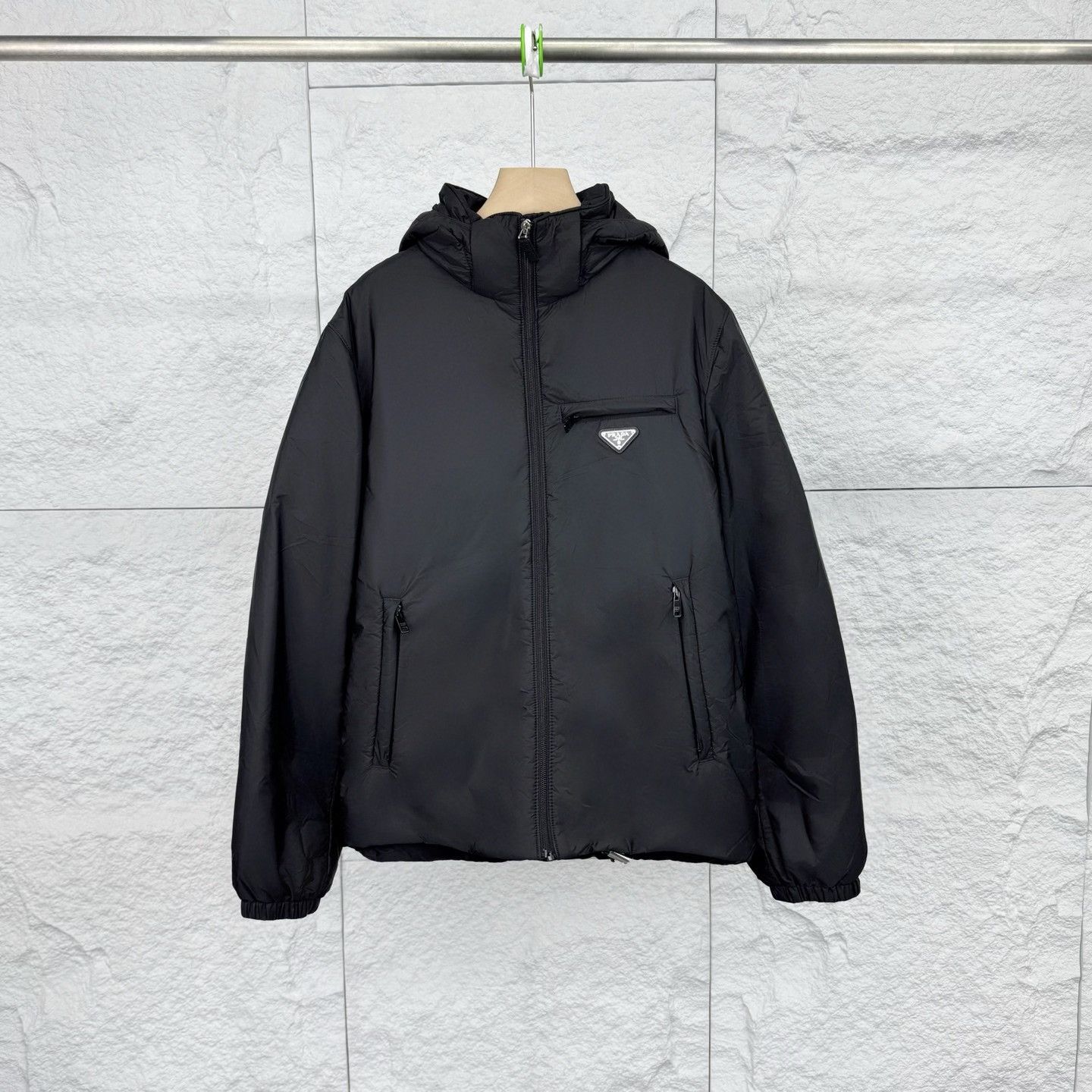 Prada Prada Black Hooded Metal Logo Jacket Size US M / EU 48-50 / 2 - 1 Thumbnail