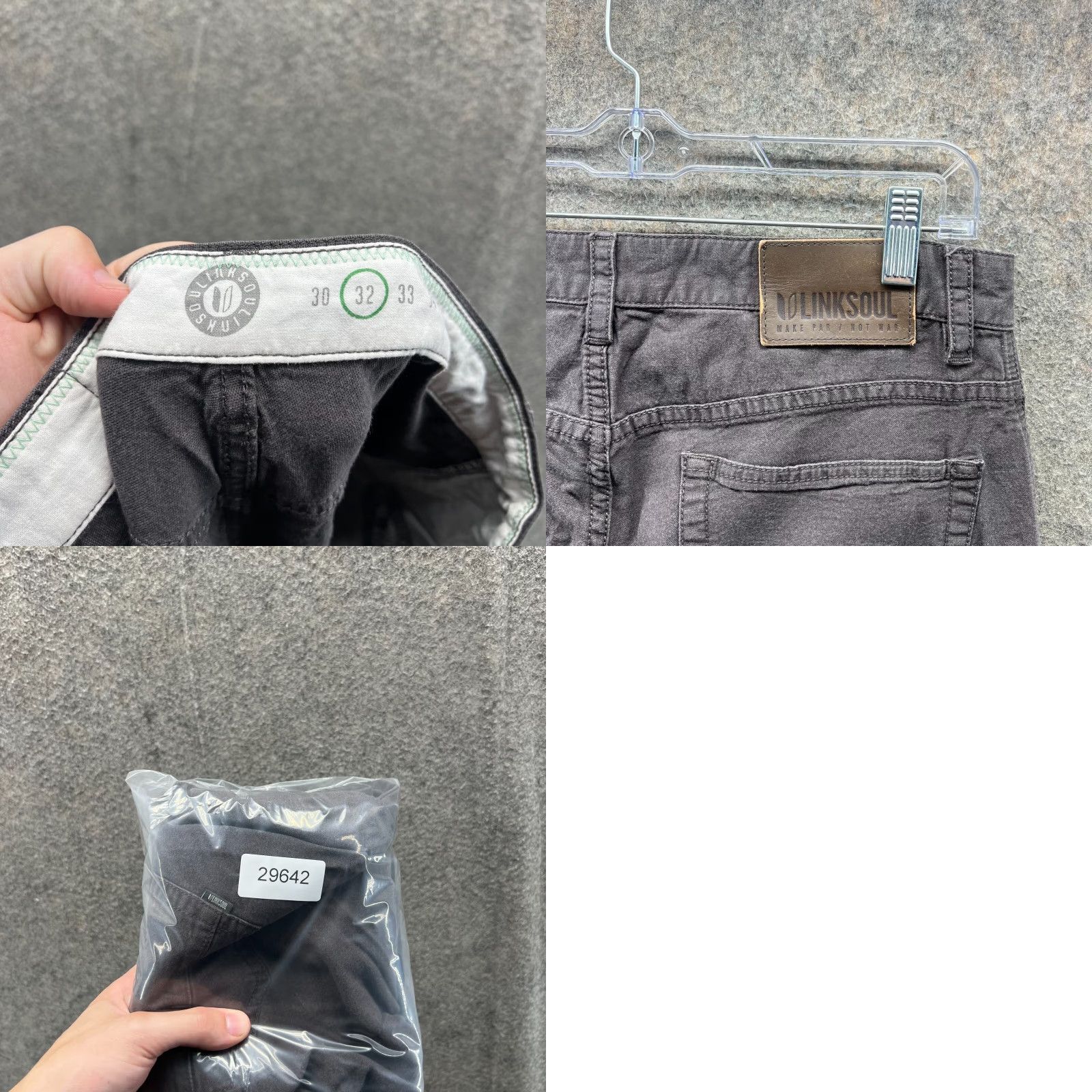 Denime Linksoul Jeans Mens 32 Grey Denim Straight Stretch Classic EUC Pants 5-Pocket Vintage Size US 32 / EU 48 - 8 Thumbnail