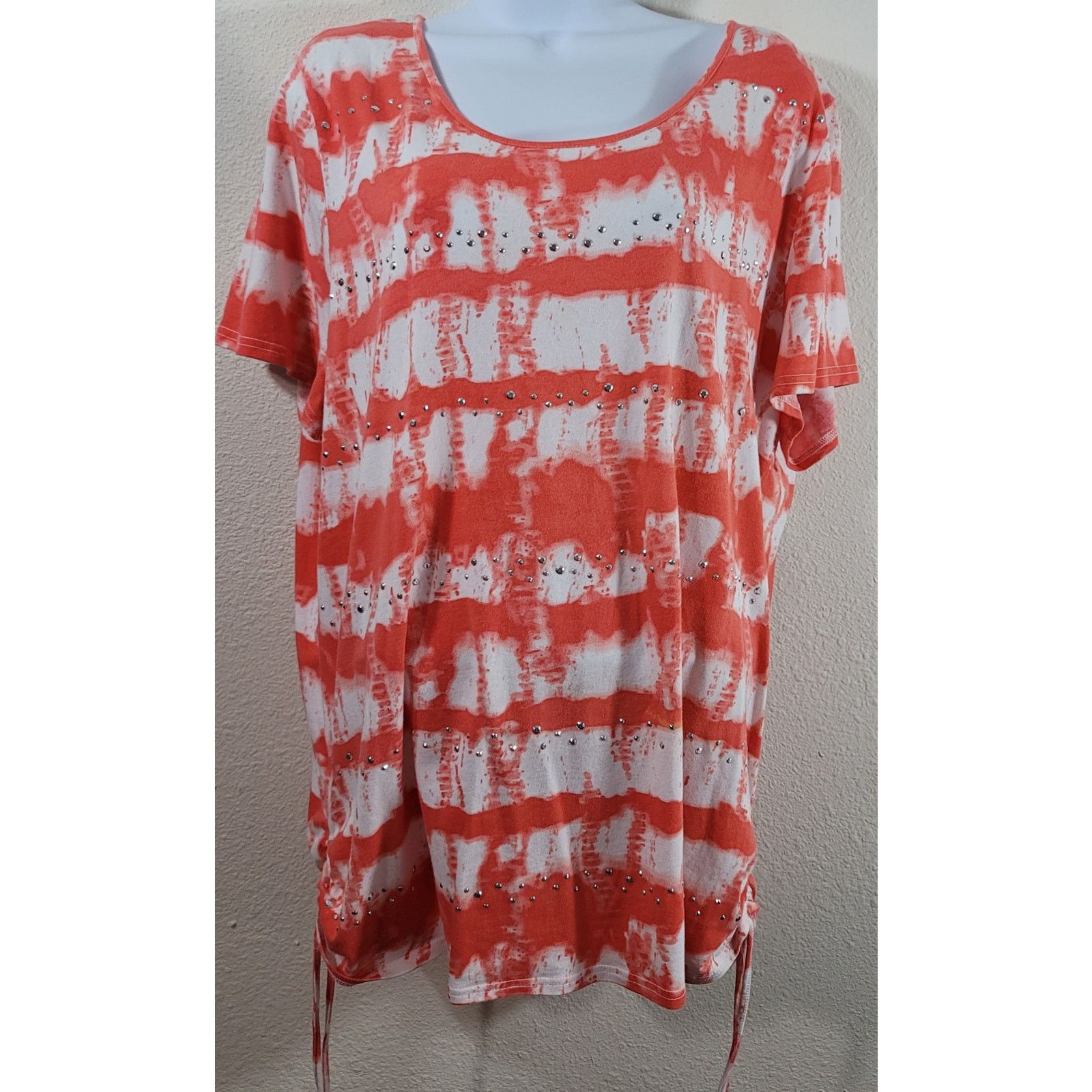 Other Lane Bryant Orange Tie Dyed Sequin Bodice Top 18 20 Tie Side Size XXL / US 16-18 / IT 52-54 - 1 Thumbnail