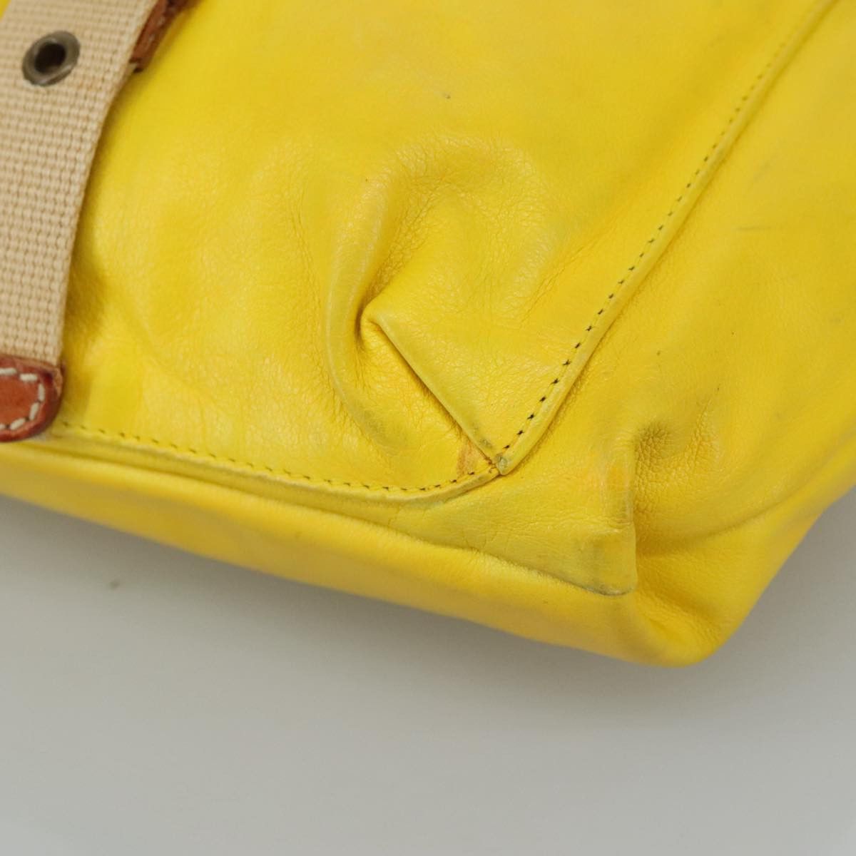 Miu Miu Miu Miu Shoulder Bag Leather Canvas Yellow Beige Size ONE SIZE - 9 Thumbnail