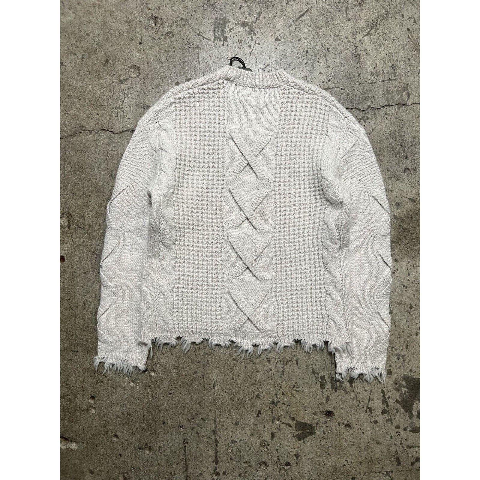 Allsaints NWT Mens White Hennet Crew Pullover Chunky Wool Alpaca $259 Size US S / EU 44-46 / 1 - 3 Thumbnail