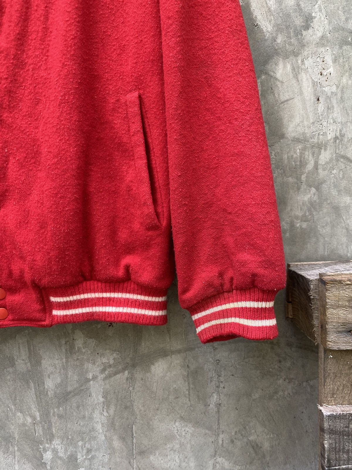 Givenchy Vintage Givenchy Wool Varsity Jacket Distressed Size US L / EU 52-54 / 3 - 7 Thumbnail