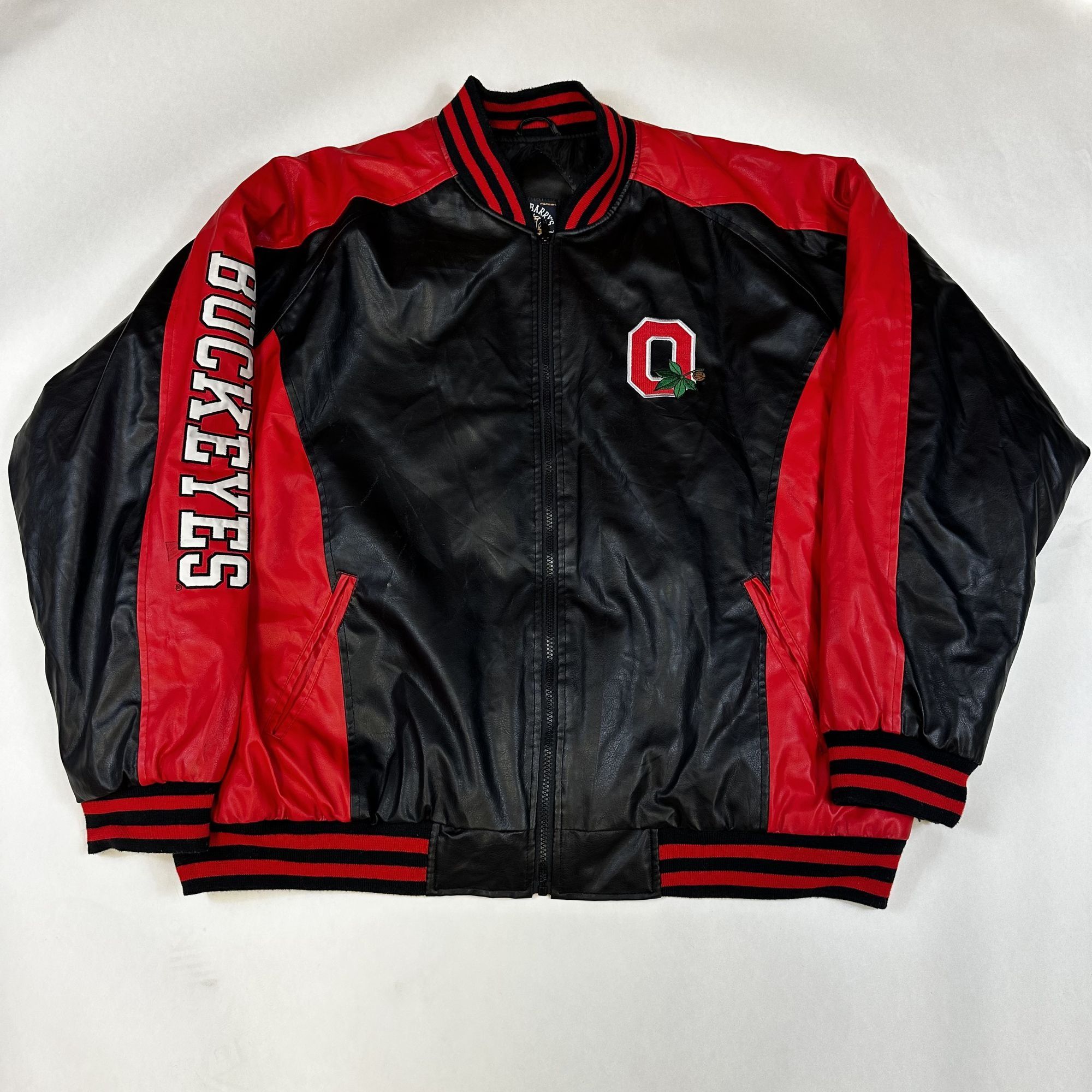 Vintage Steve & Barrys XXL Ohio State Buckeyes Jacket Black/Red Faux Size US XXL / EU 58 / 5 - 1 Thumbnail