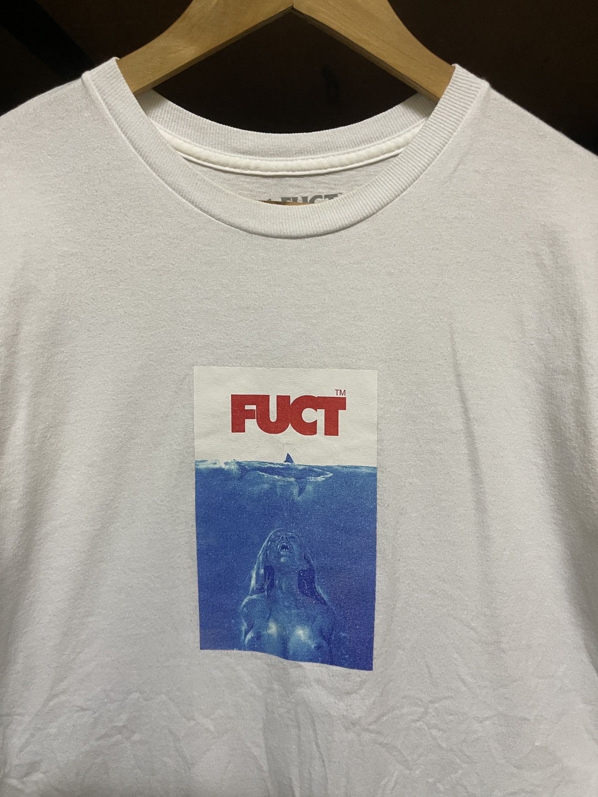 FUCT RARE🔥FUCT🔥Jaws Girl Skate White Tshirt Size US S / EU 44-46 / 1 - 2 Thumbnail